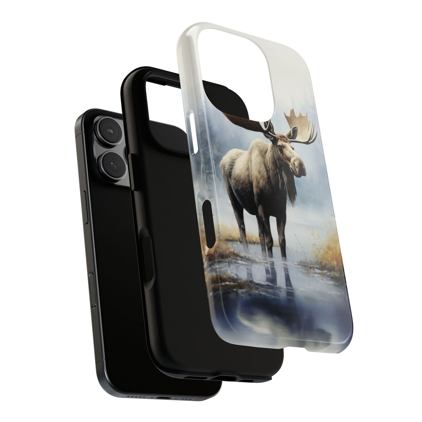 Majestic Moose Print Phone Case β Durable & Stylish Wildlife Design - iPhone, Samsung & Google Pixel Cover - Artistic Elk Phone Case, Animal Lover Gift