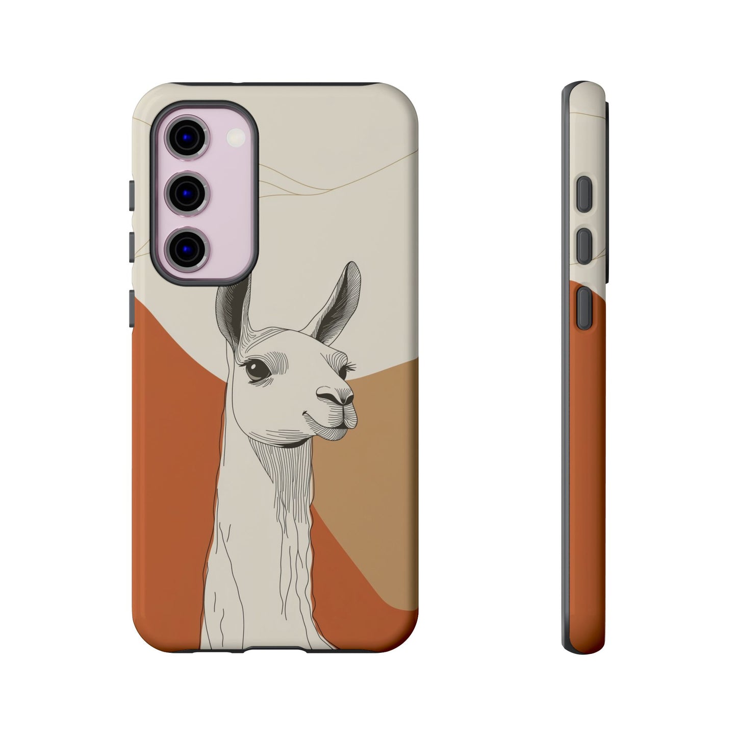 Desert Calm: Minimalist Llama Art Print Phone Case for iPhone, Samsung & Pixel