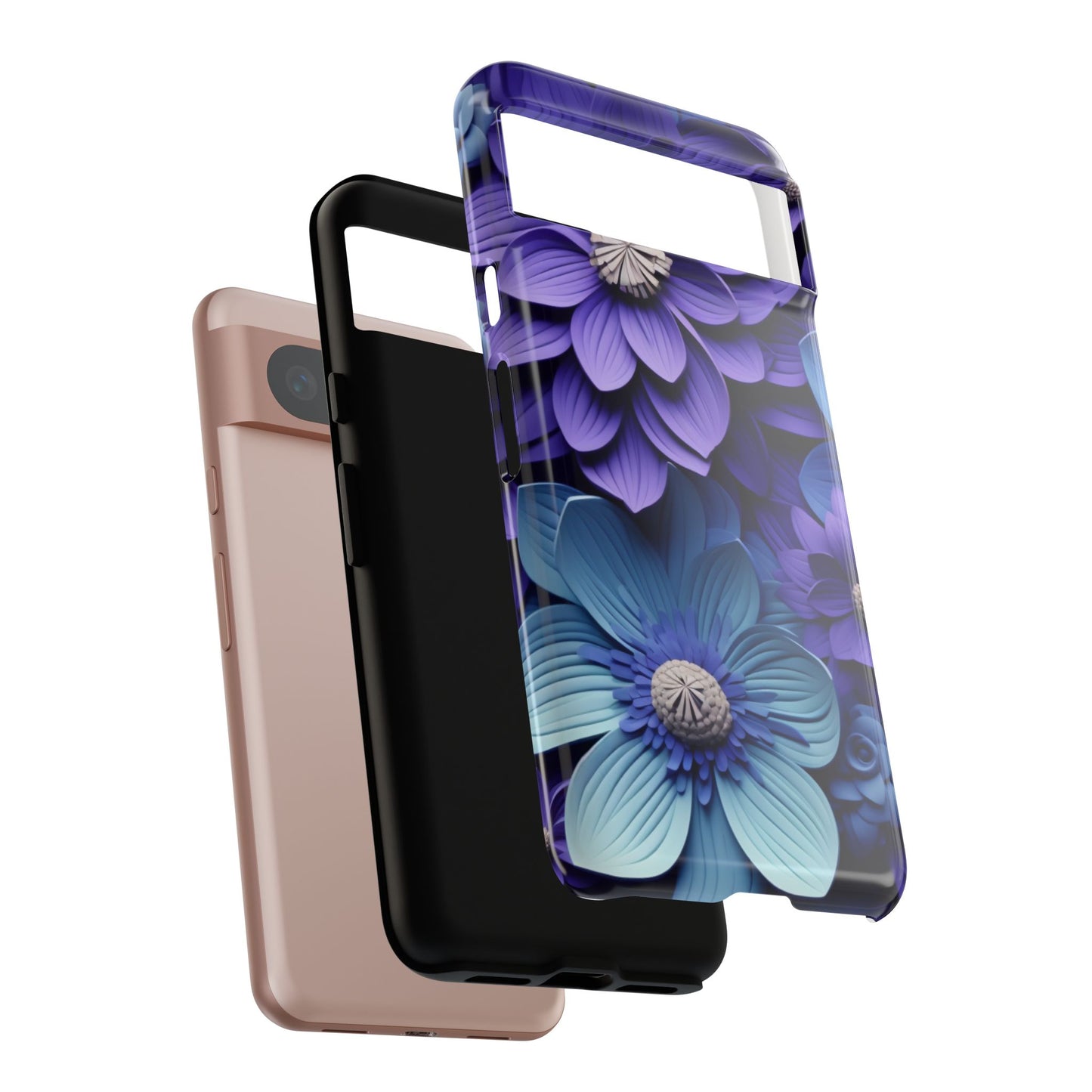 Royal Blue Floral Phone Case – Elegant & Luxurious Design