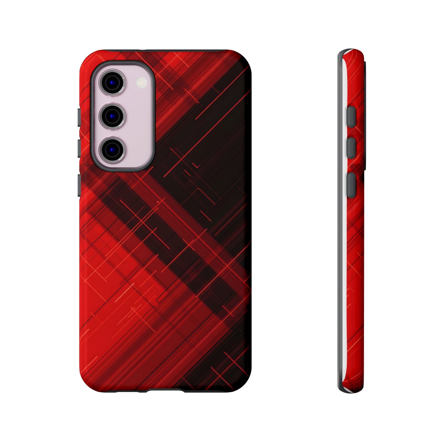 Abstract Red and Black Geometric Pattern