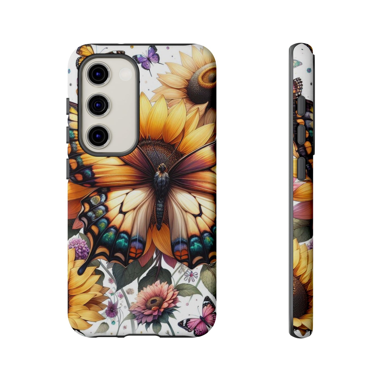 Golden Wings – Sunflower & Butterfly Wonderland Mobile Cover