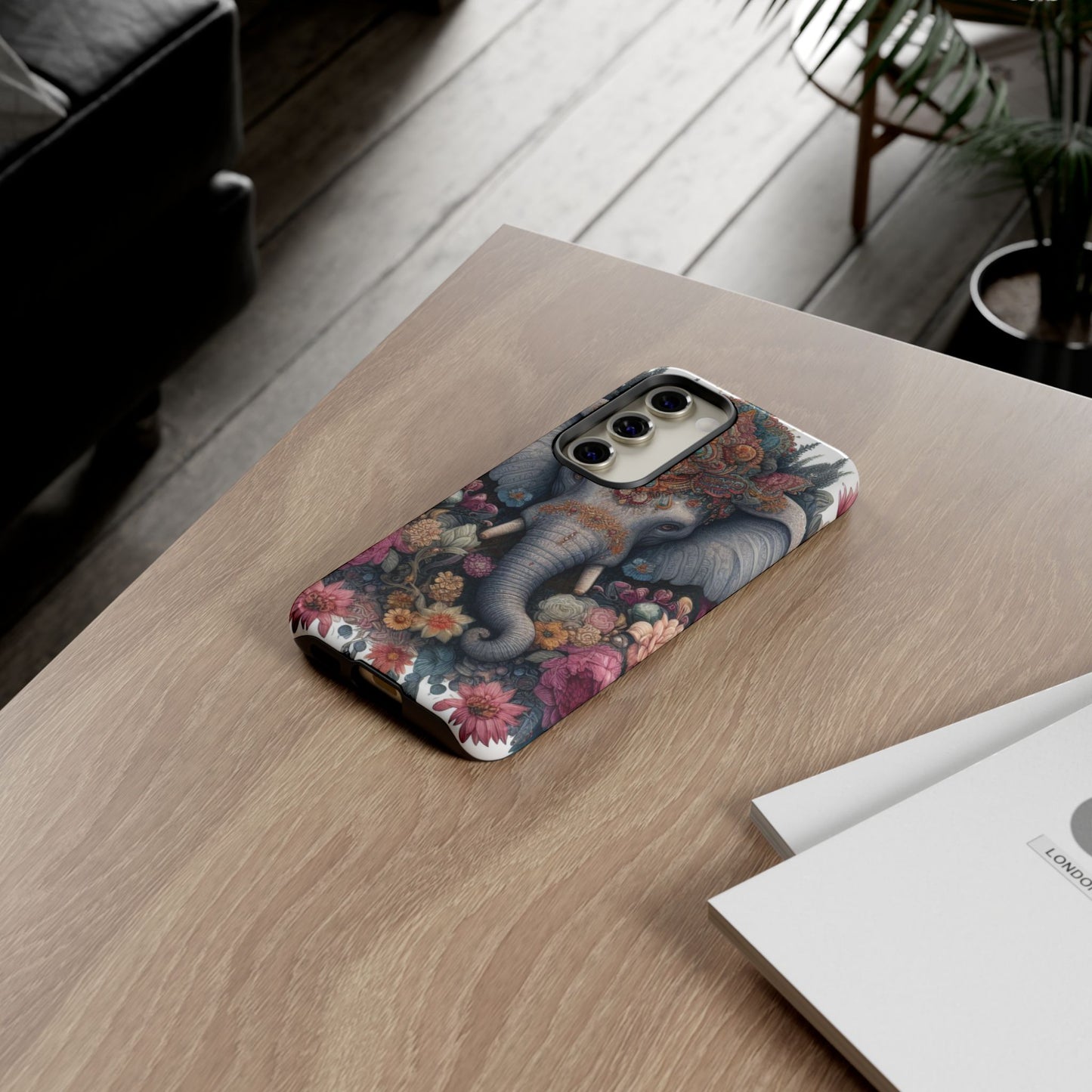 Regal Ornate Elephant Mobile Cover – Majestic Bohemian Art