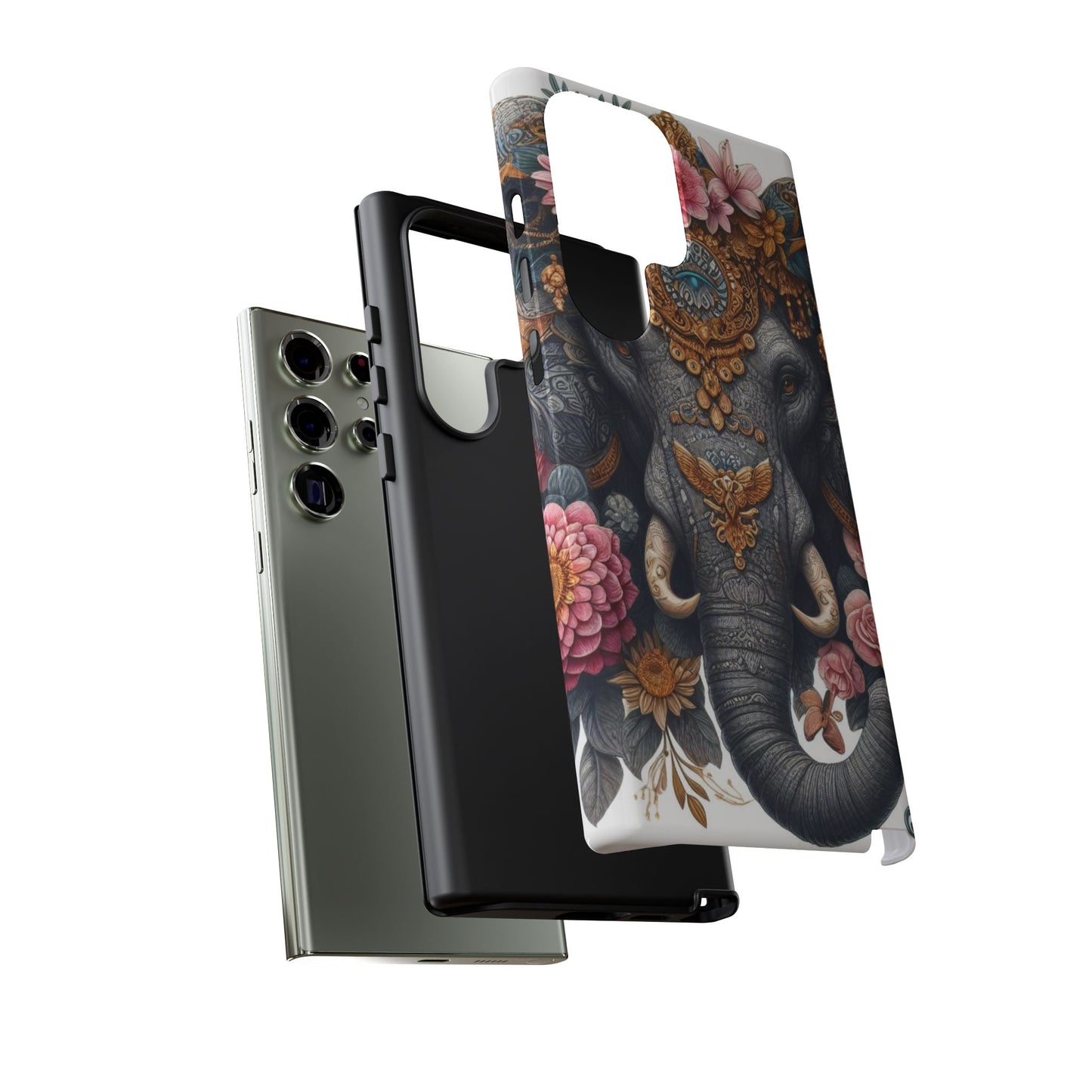 Golden Royal Elephant Mobile Cover – Luxurious Ornate Art