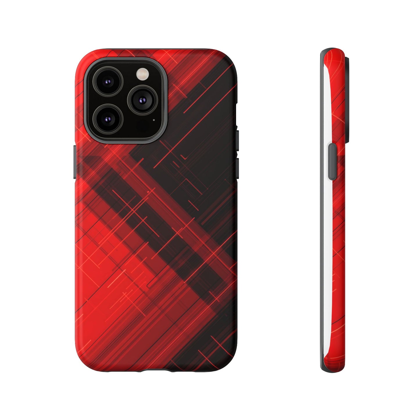 Abstract Red and Black Geometric Pattern