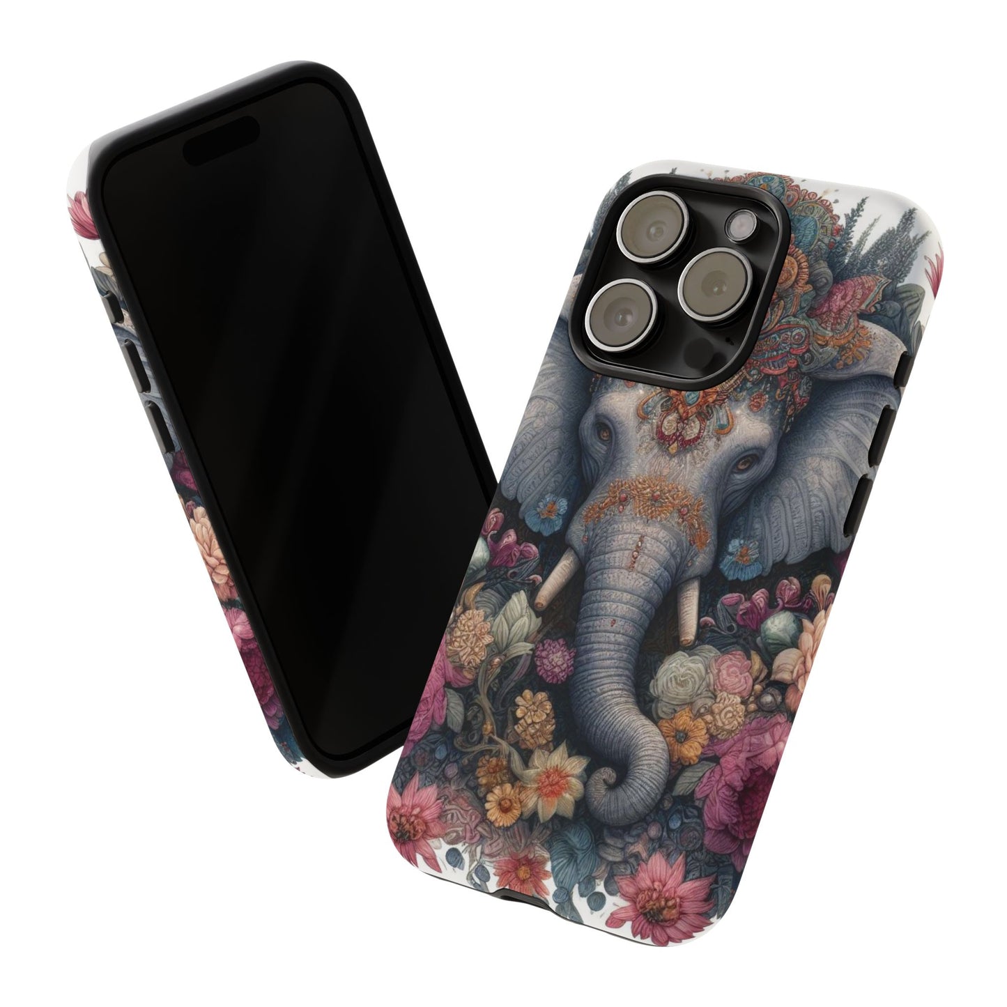 Regal Ornate Elephant Mobile Cover – Majestic Bohemian Art