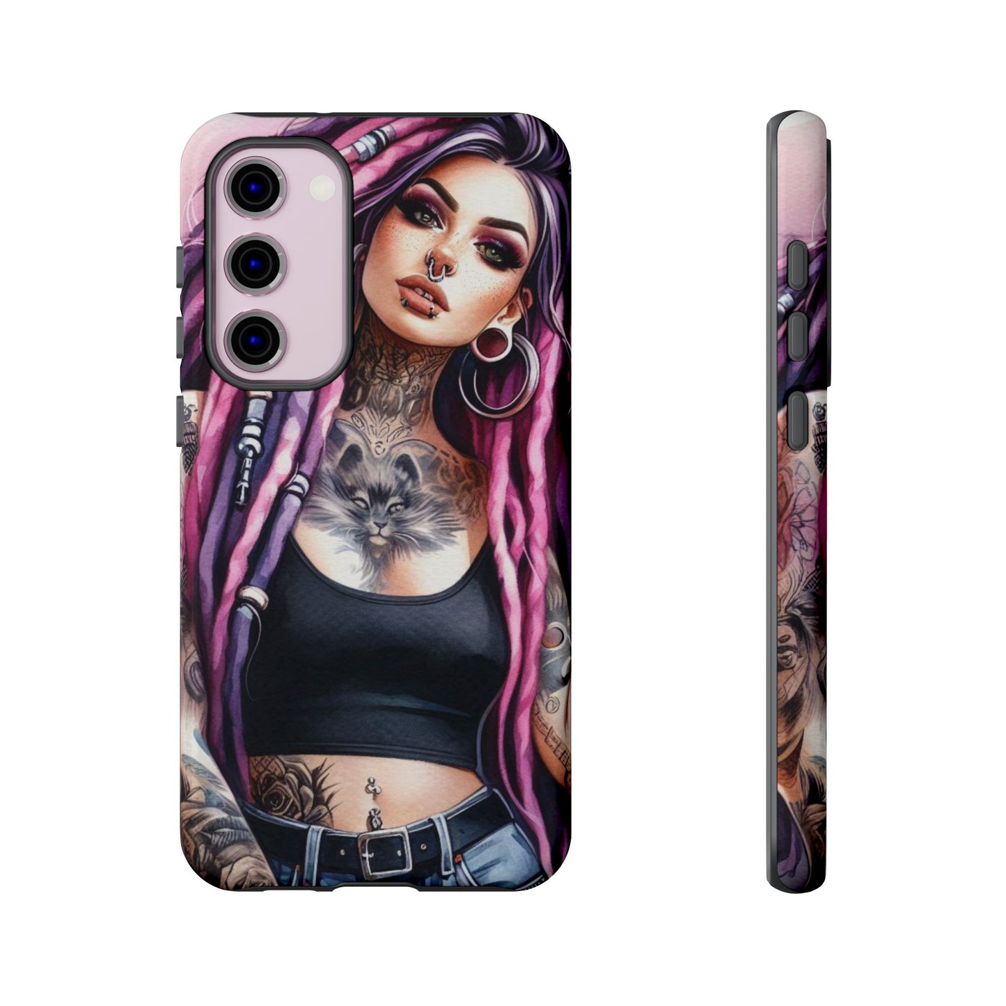 Tattooed Rebel – Gothic Cat Spirit Mobile Cover