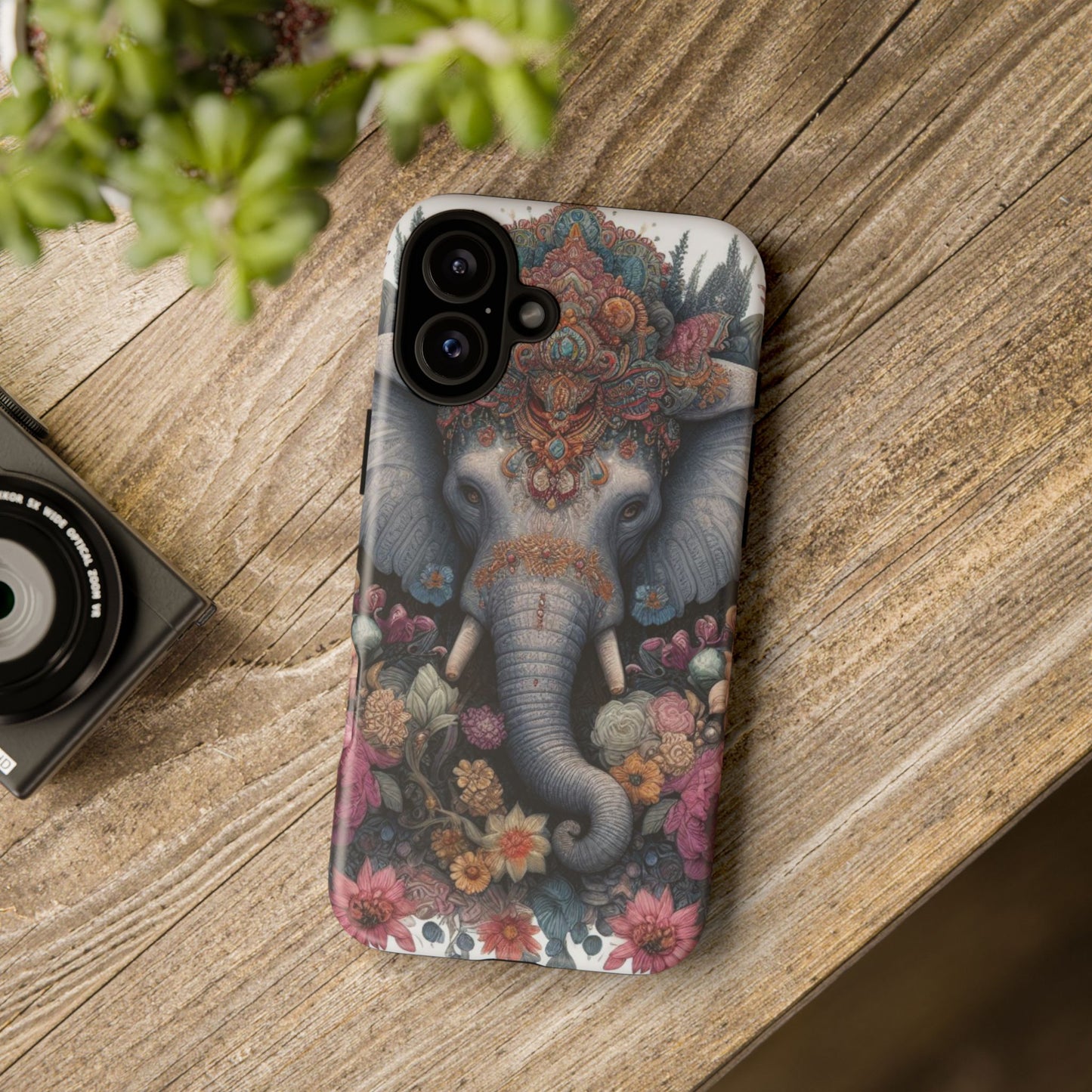 Regal Ornate Elephant Mobile Cover – Majestic Bohemian Art