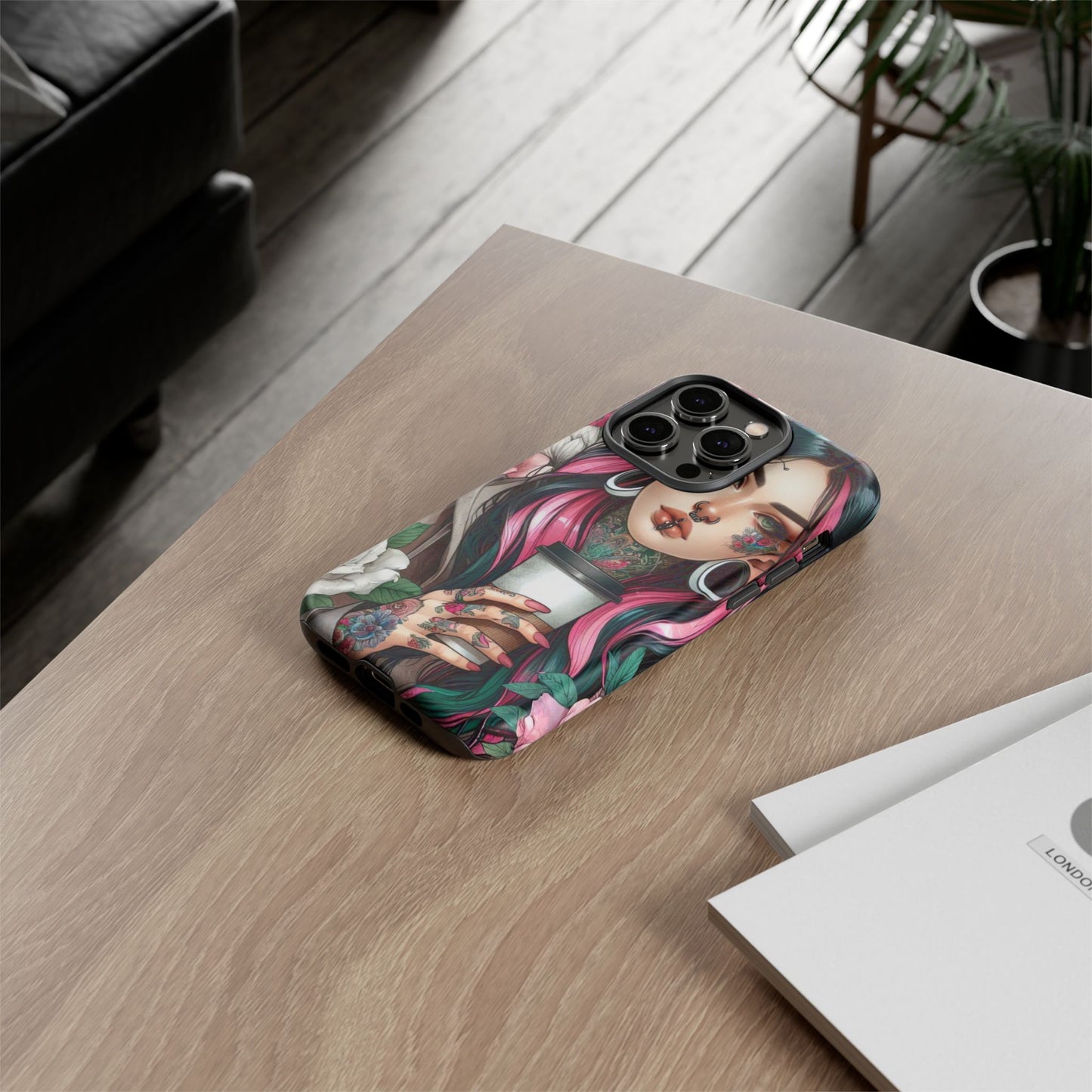 Tattooed Coffee Lover Art Mobile Case