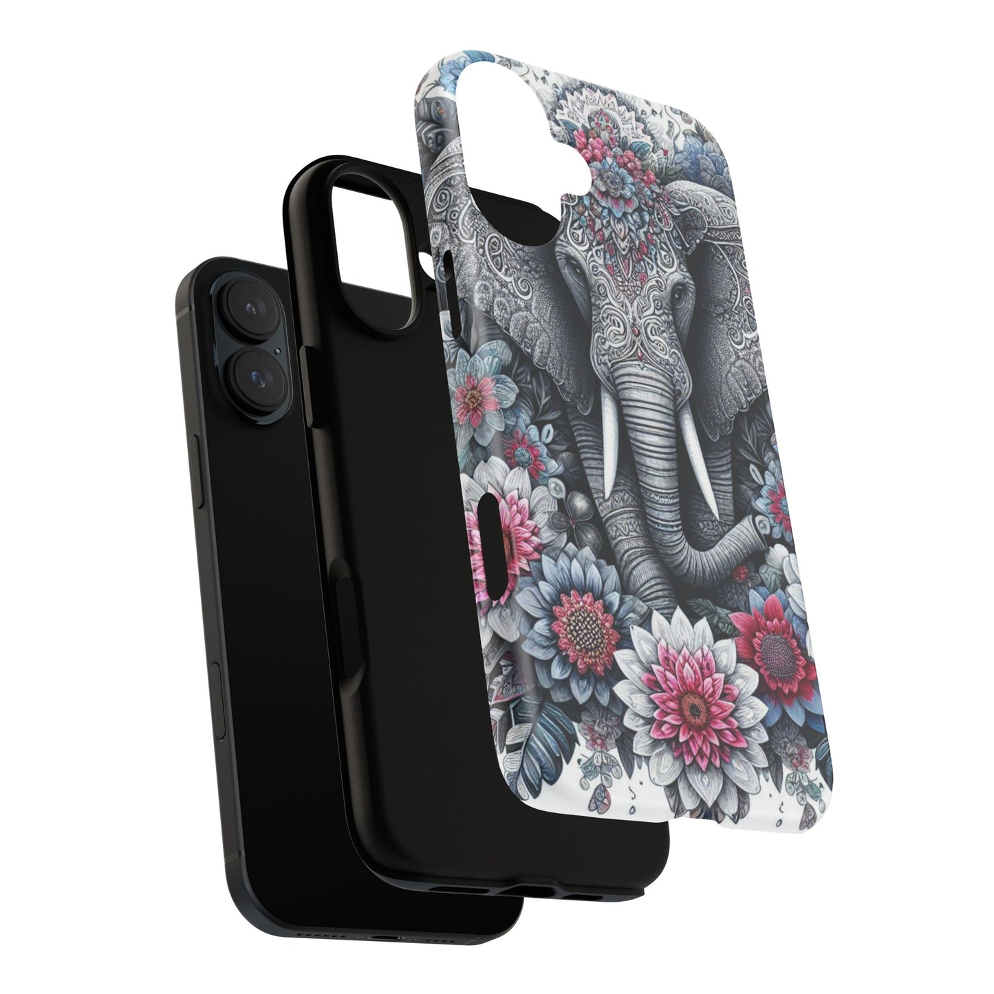 Regal Mandala Elephant Mobile Cover – Ornate Floral Art