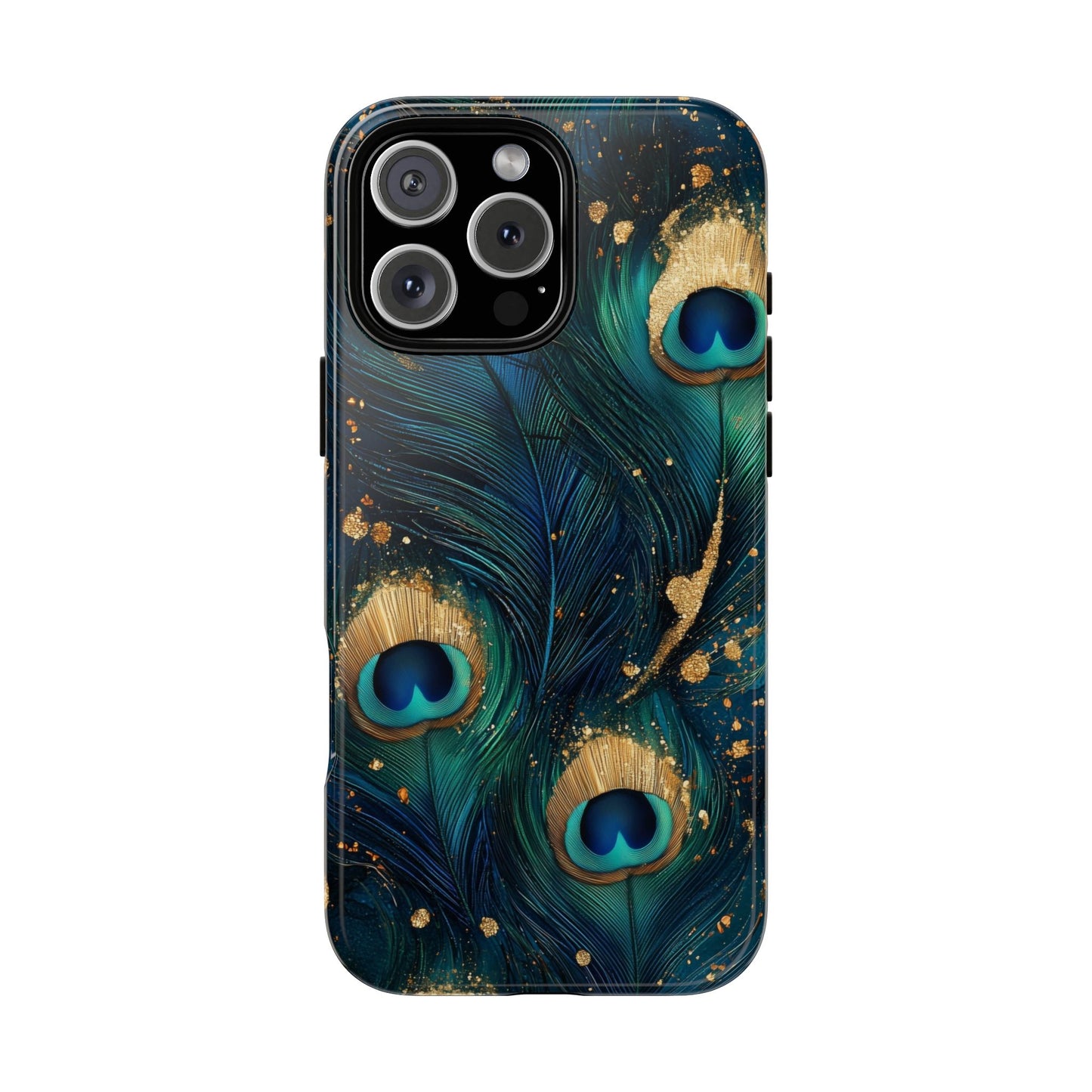Elegant Peacock Feather Luxe Phone Case for iPhone, Samsung & Google Pixel