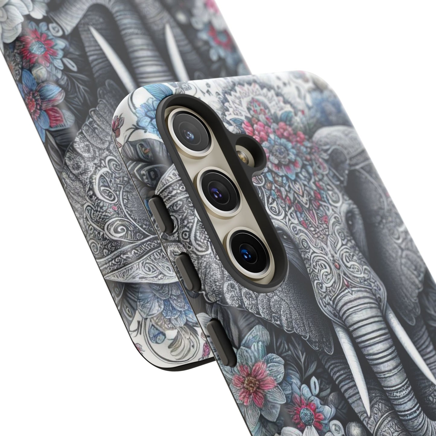 Regal Mandala Elephant Mobile Cover – Ornate Floral Art