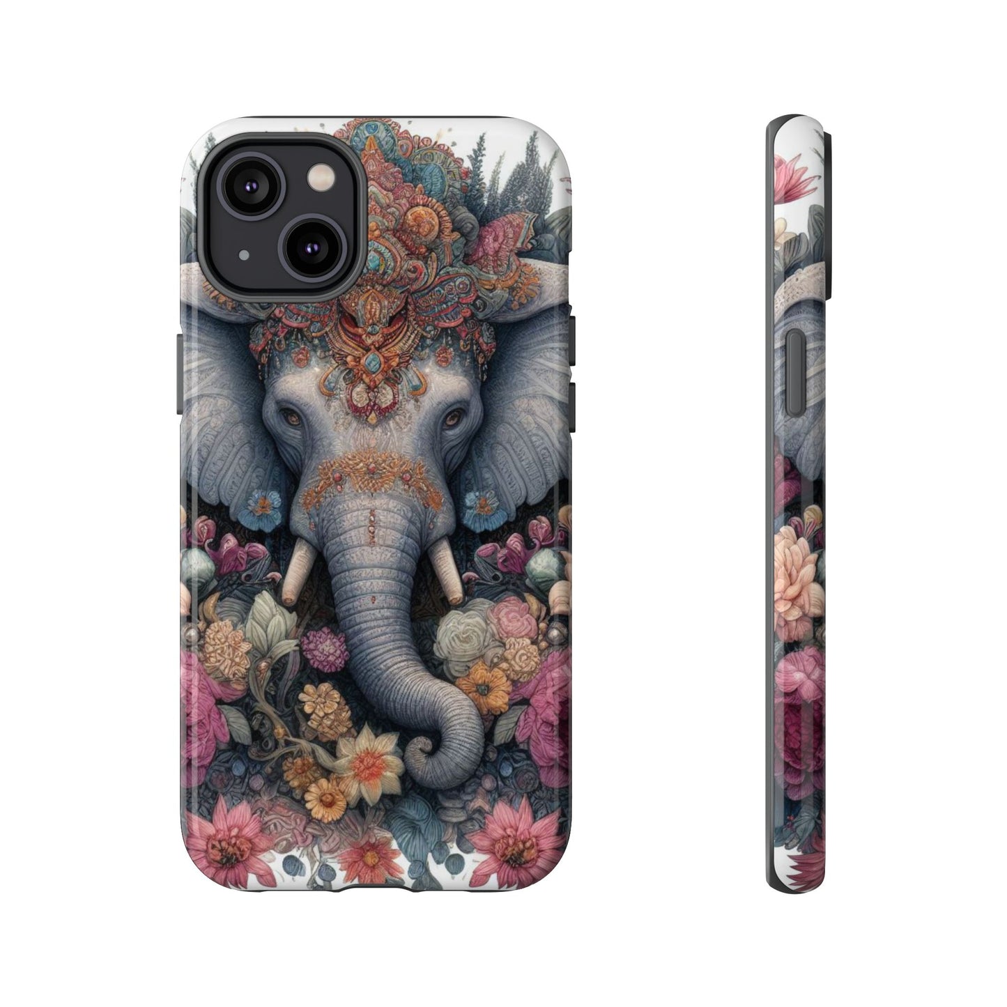 Regal Ornate Elephant Mobile Cover – Majestic Bohemian Art