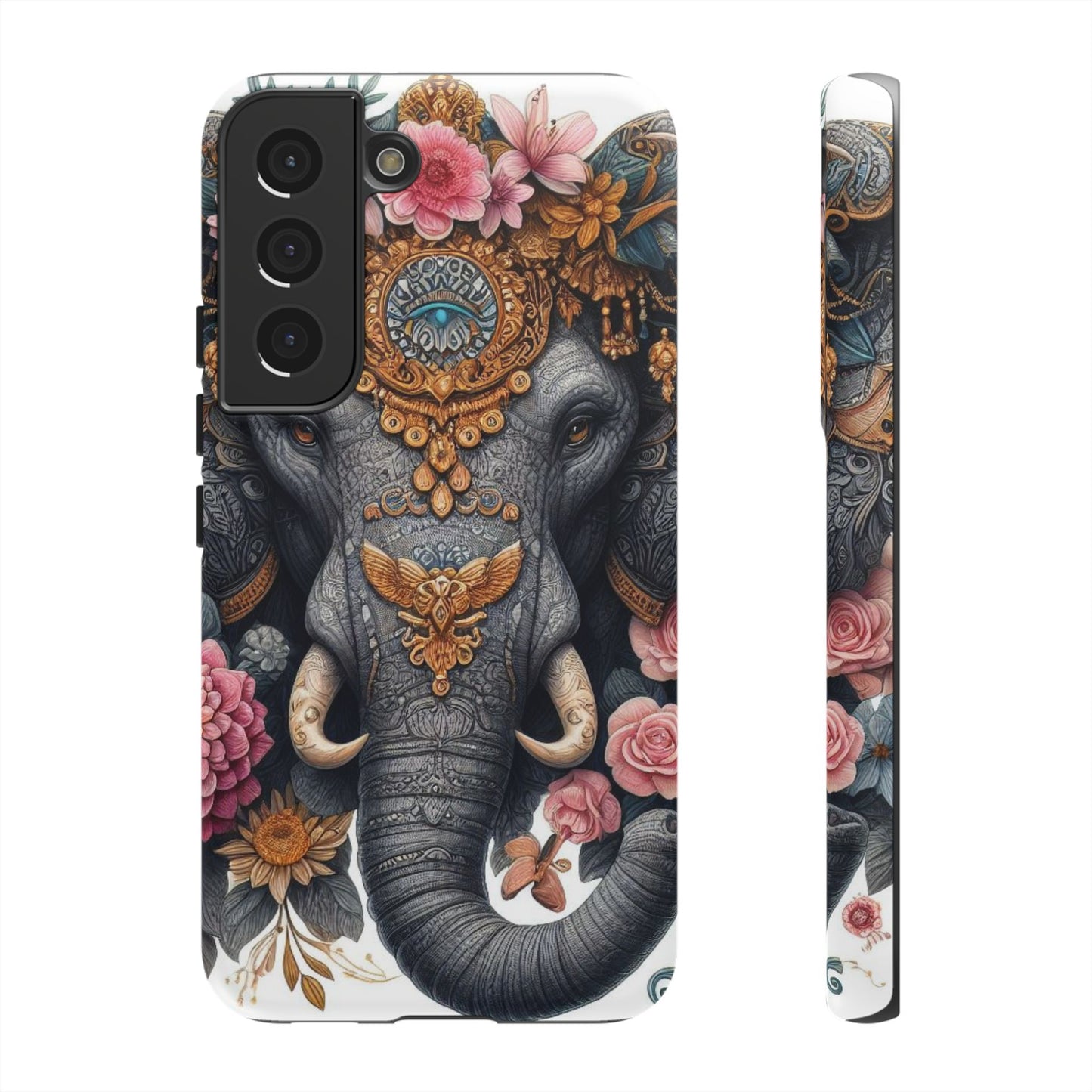 Golden Royal Elephant Mobile Cover – Luxurious Ornate Art