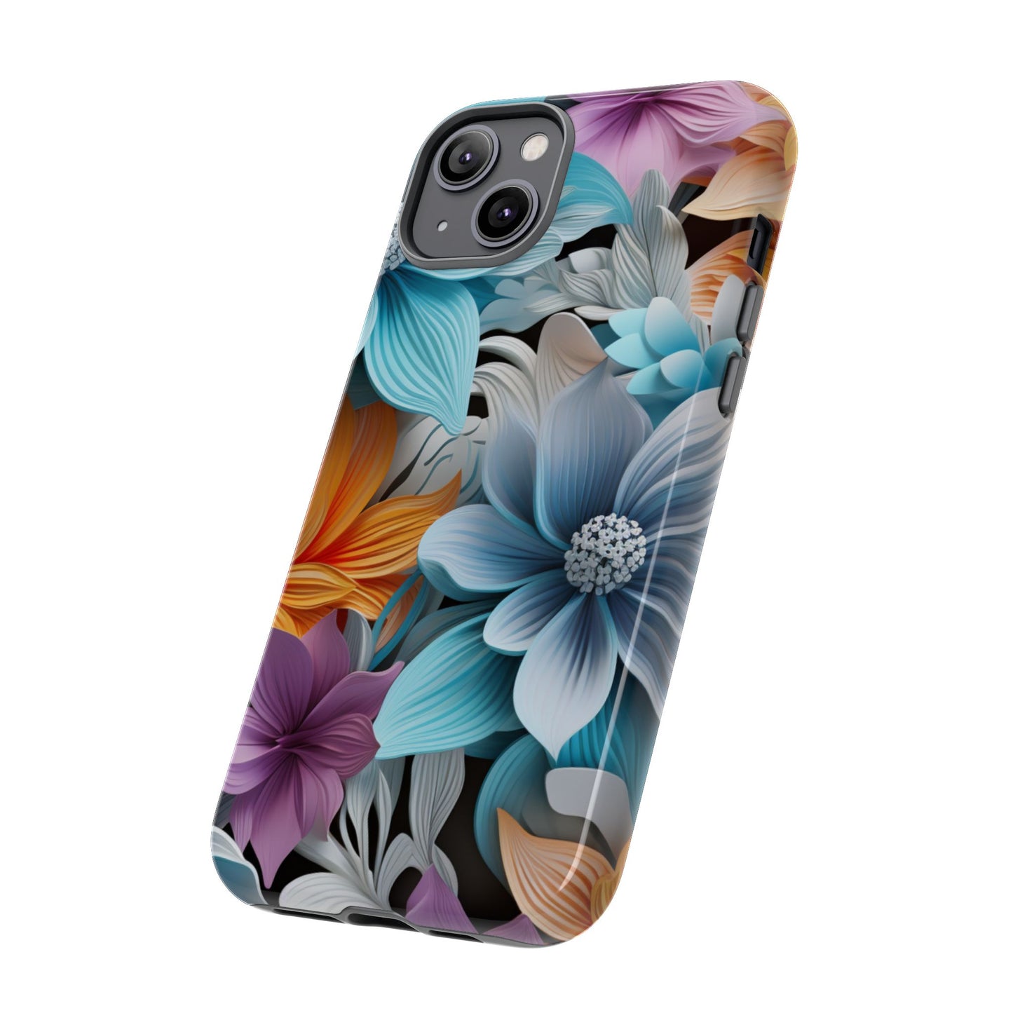 Elegant 3D Floral Bloom Mobile Case – Vivid & Artistic