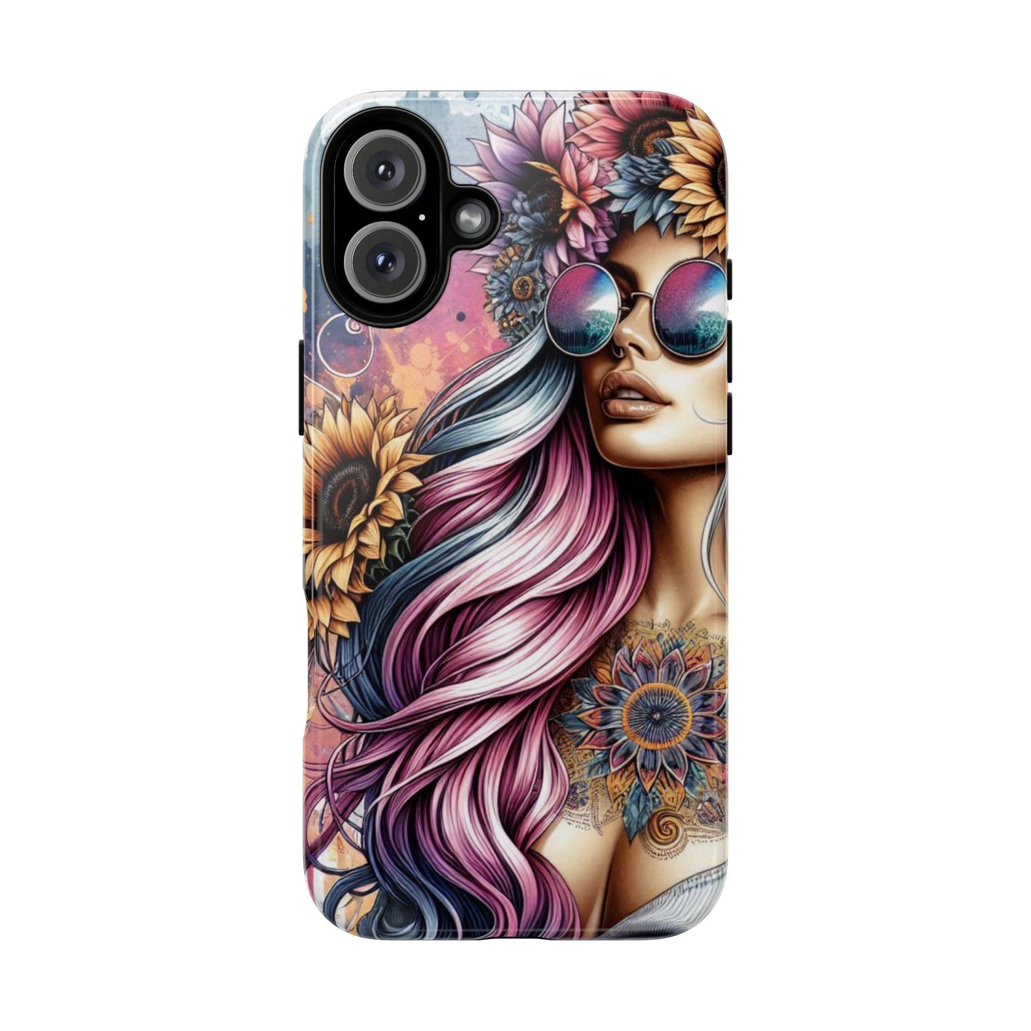 Bohemian Sunflower Queen – Retro Floral Fantasy Mobile Cover