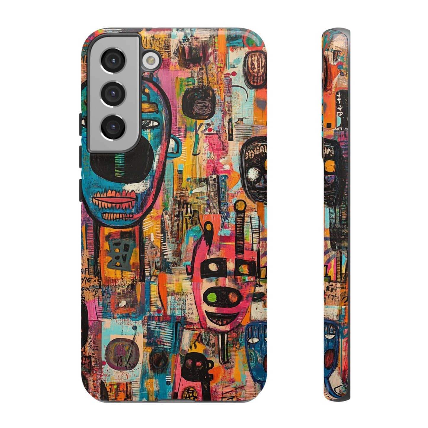 Abstract Basquiat Phone Case – Artistic Phone Protector – Bold, Graffiti-Inspired Street Art Cover - iPhone, Samsung & Google Pixel Cover - Artistic Painting Case, Art Lover Gift