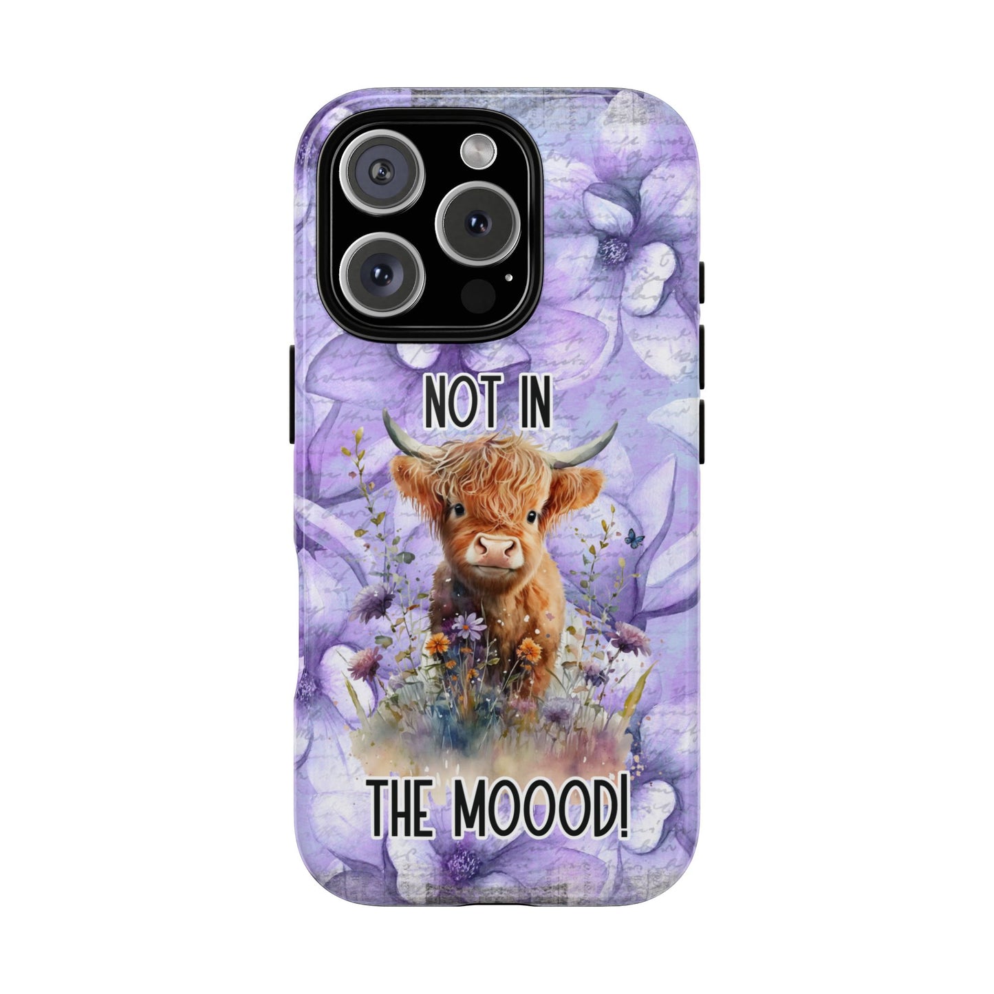 Not In The Mood Heifer Print Phone Case - iPhone, Samsung & Google Pixel Cover - Artistic Cow Phone Case, Animal Lover Gift