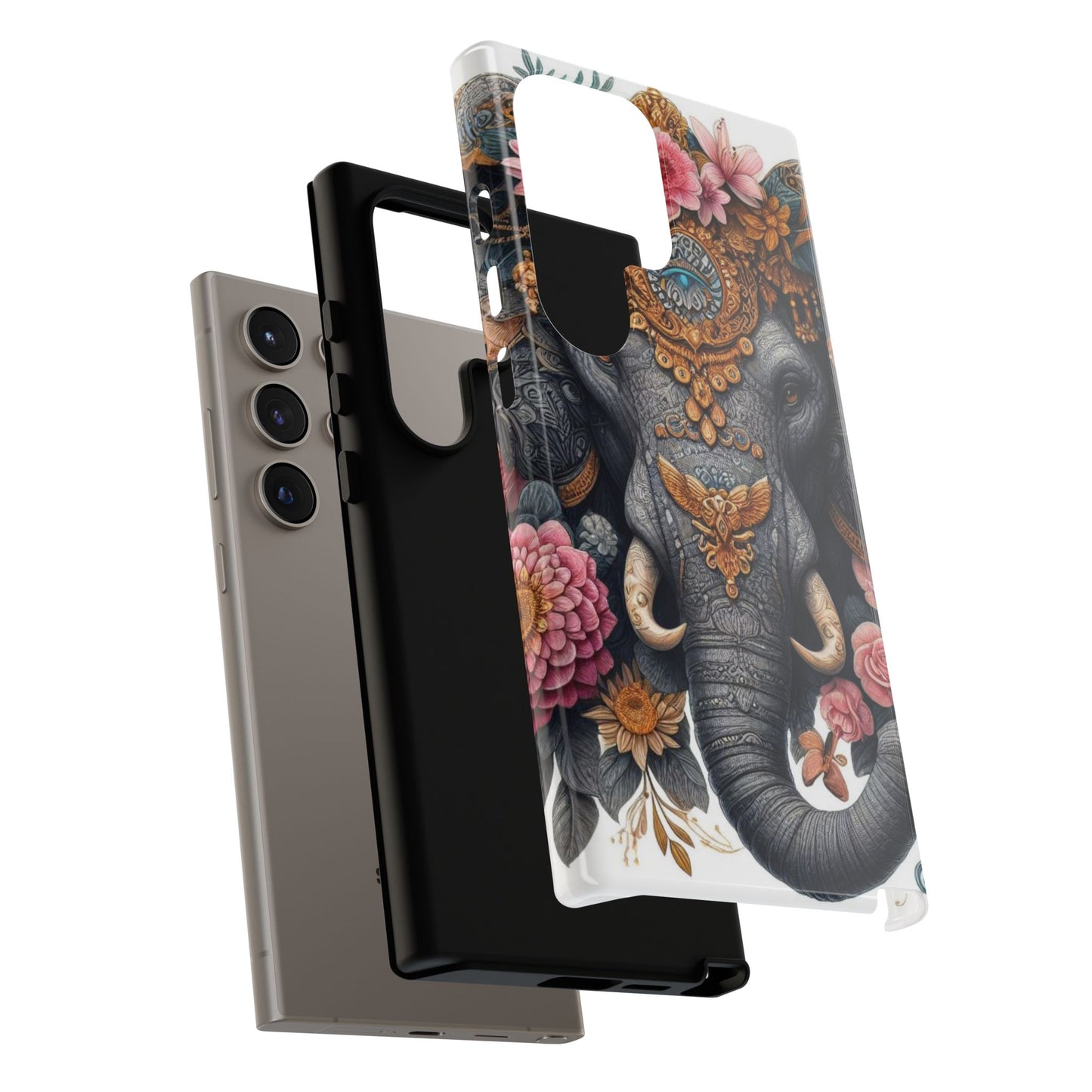 Golden Royal Elephant Mobile Cover – Luxurious Ornate Art