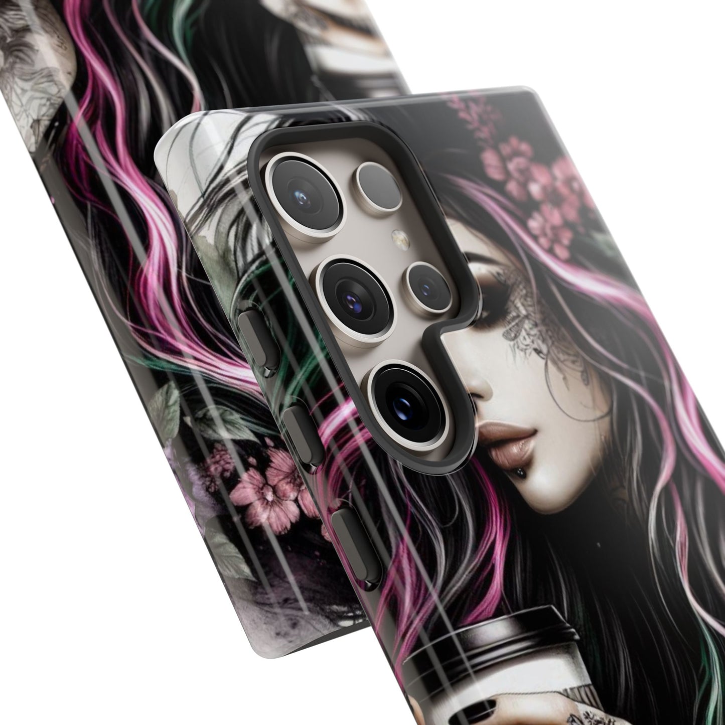 Tattooed Serenity – Gothic Coffee Lover Mobile Cover