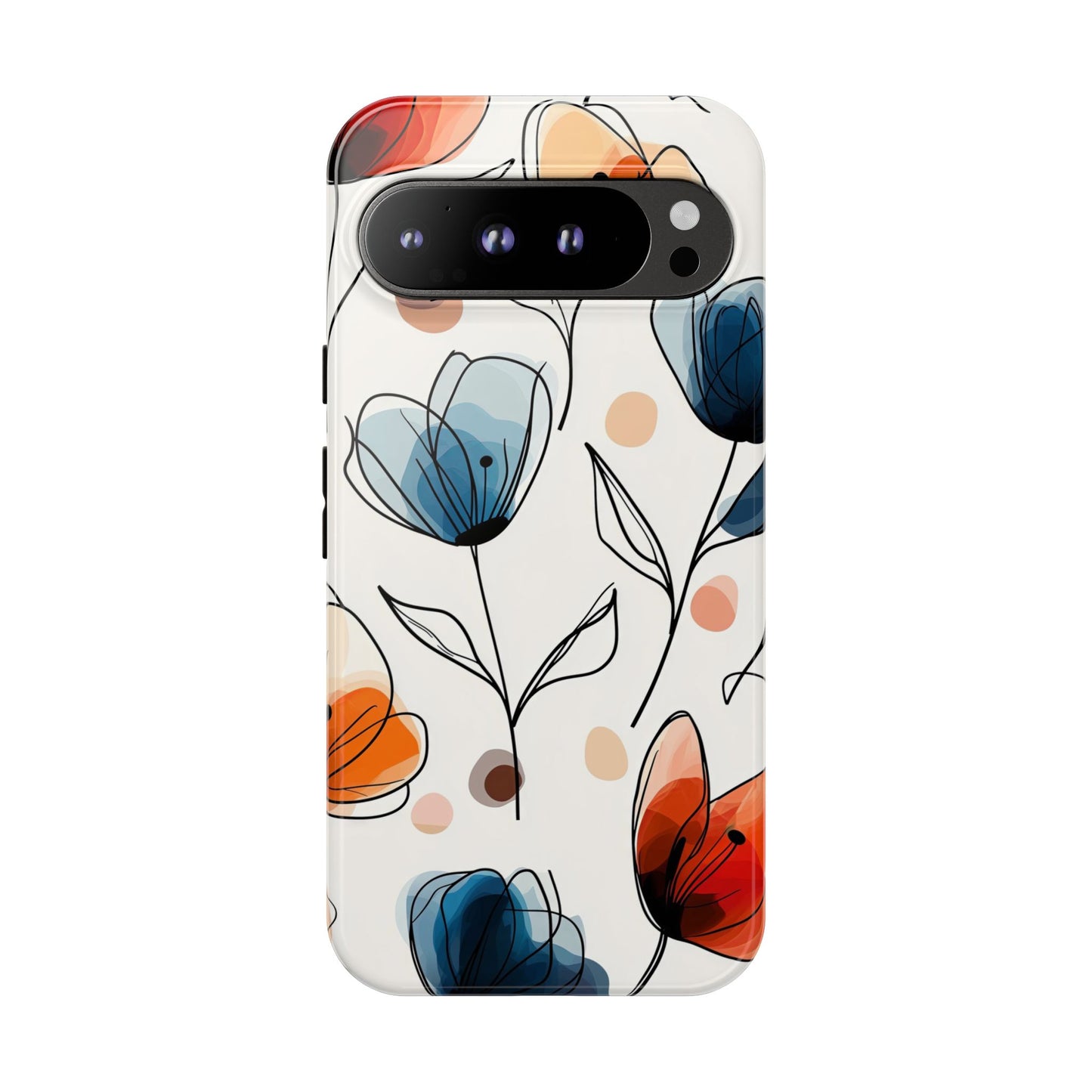 Minimal Floral Phone Case for iPhone, Samsung & Pixel | Watercolor Abstract Flower Print | Soft Matte Finish