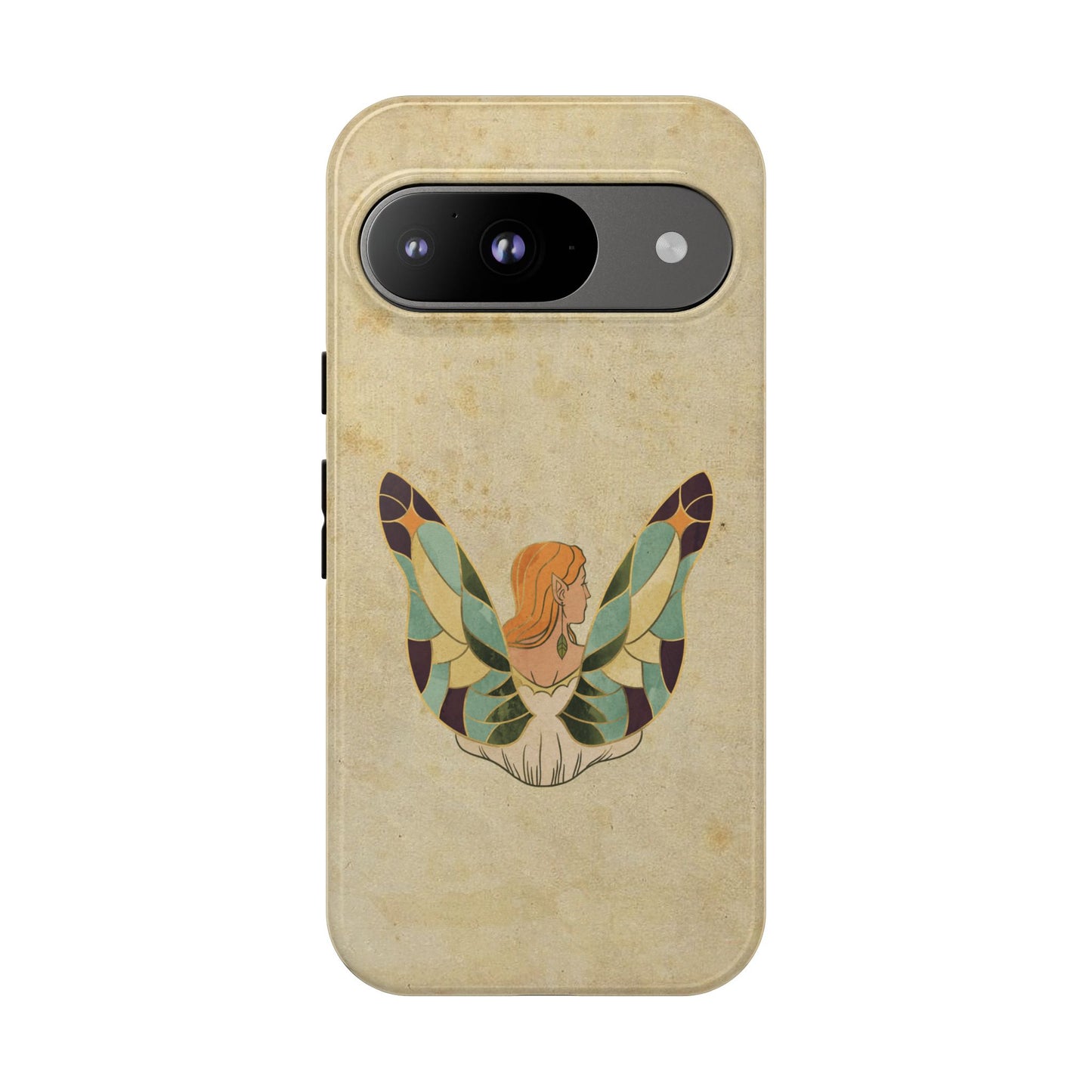 Minimal Vintage Butterfly Woman Phone Case – Aesthetic Retro Art for iPhone, Samsung & Google Pixel