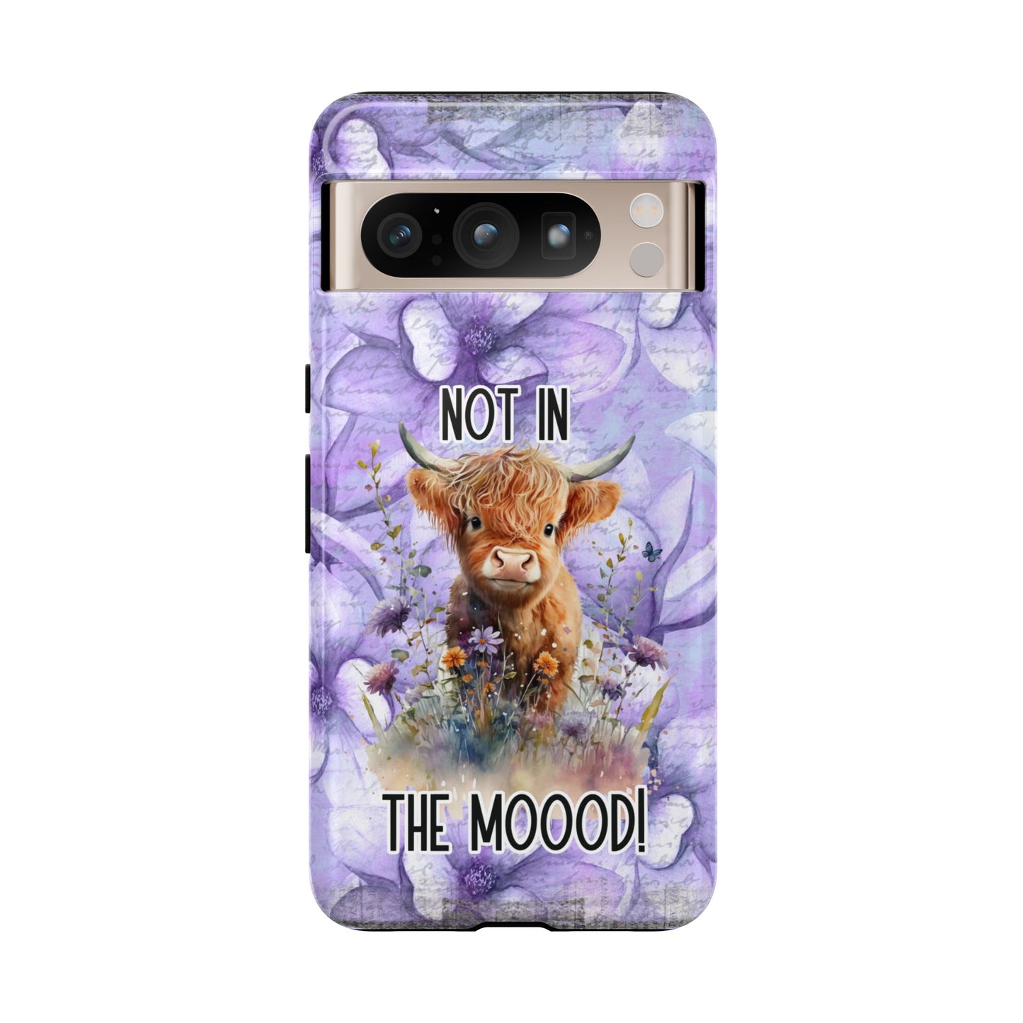 Not In The Mood Heifer Print Phone Case - iPhone, Samsung & Google Pixel Cover - Artistic Cow Phone Case, Animal Lover Gift