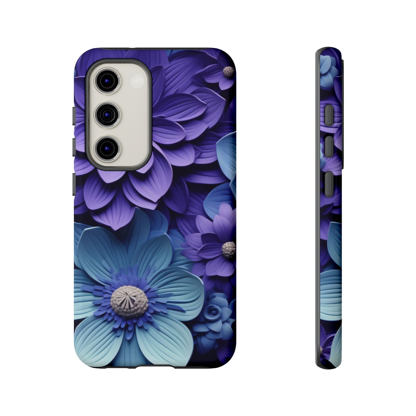 Royal Blue Floral Phone Case – Elegant & Luxurious Design