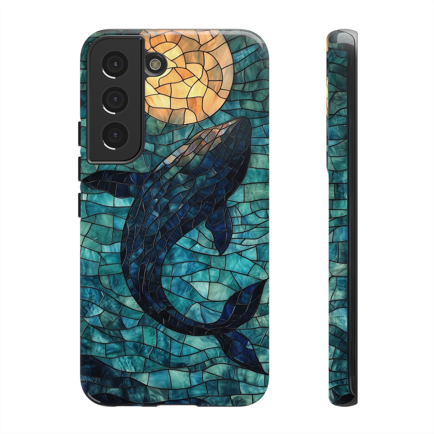 Ocean Dream – Mosaic Glass Whale Phone Case for iPhone, Samsung & Pixel