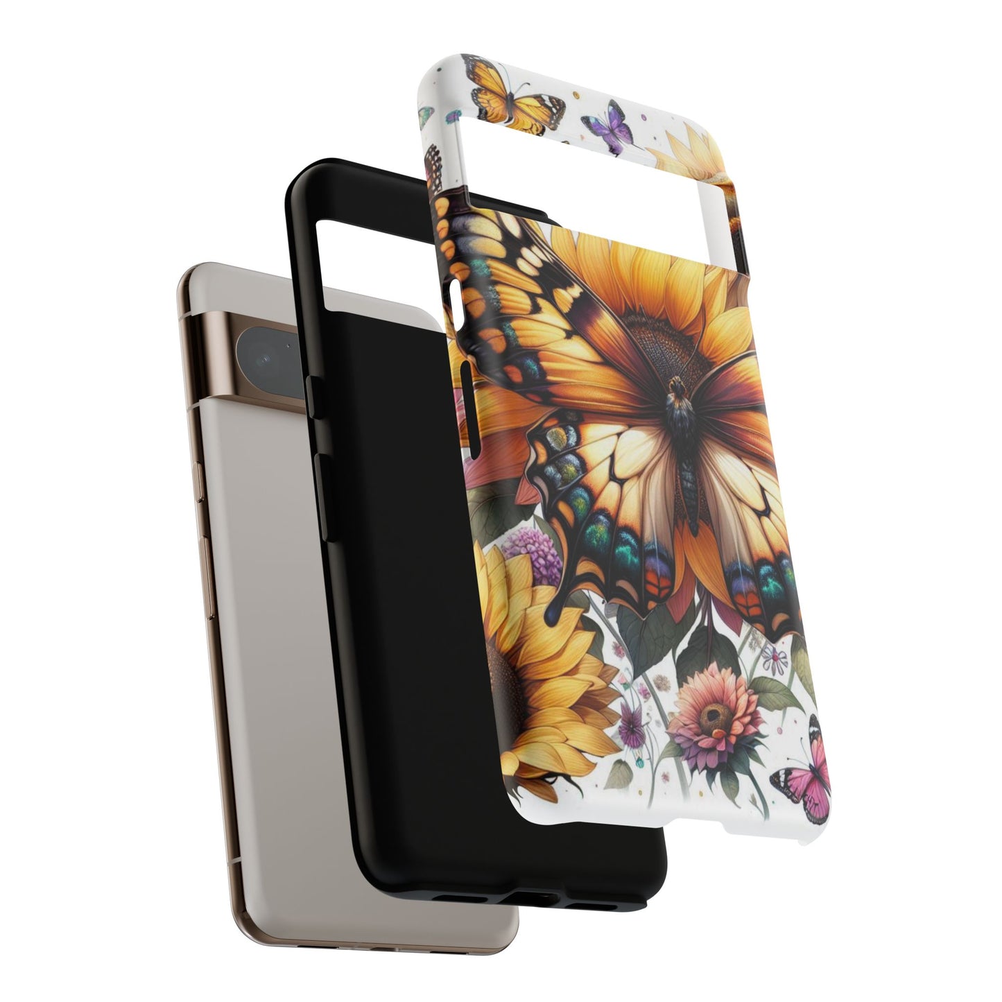 Golden Wings – Sunflower & Butterfly Wonderland Mobile Cover