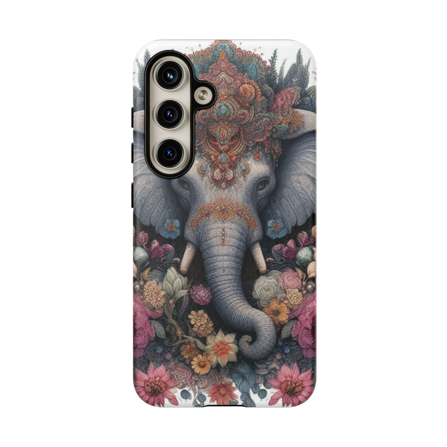 Regal Ornate Elephant Mobile Cover – Majestic Bohemian Art