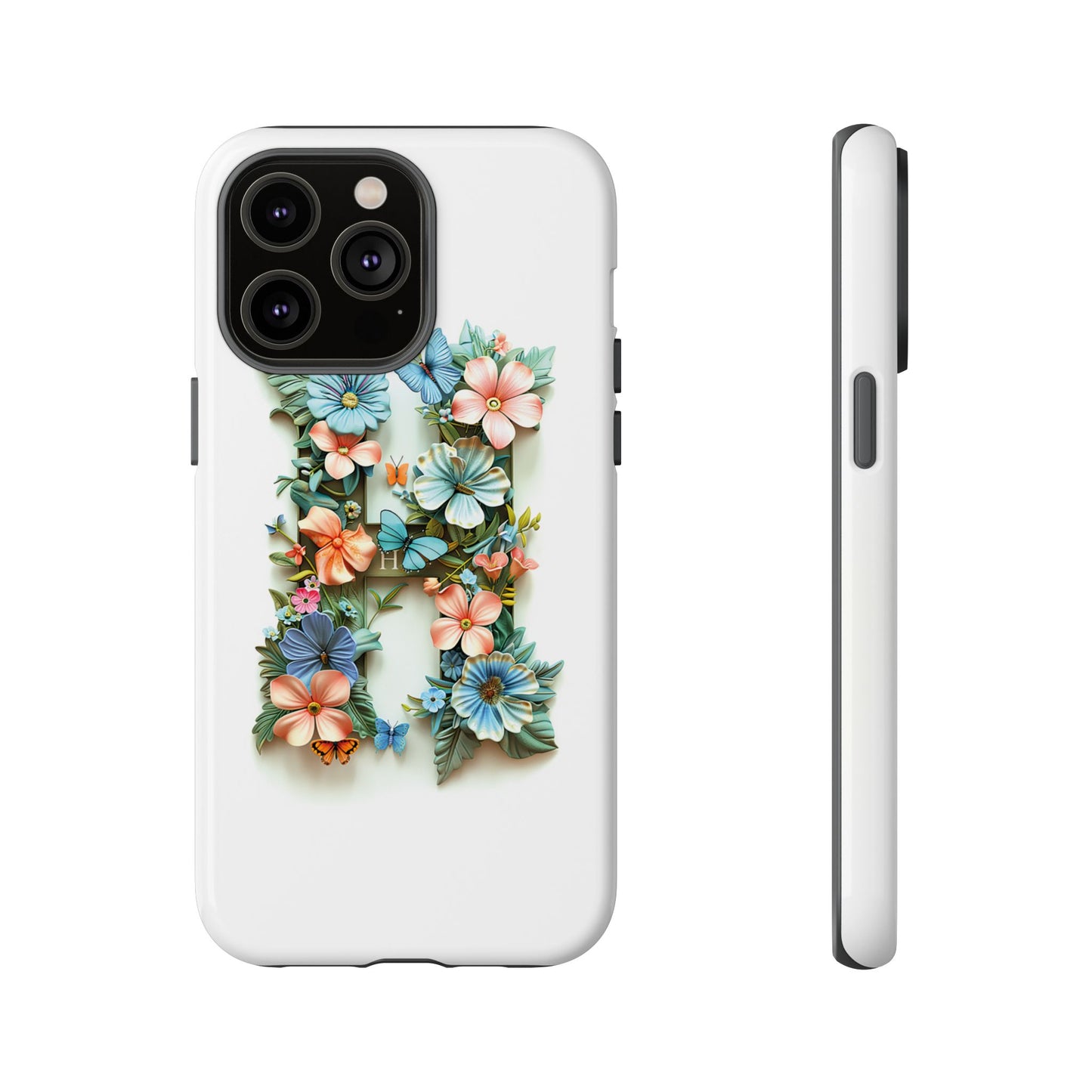 Floral Letter H Phone Case β Personalized Aesthetic Cover for iPhone, Samsung & Google Pixel