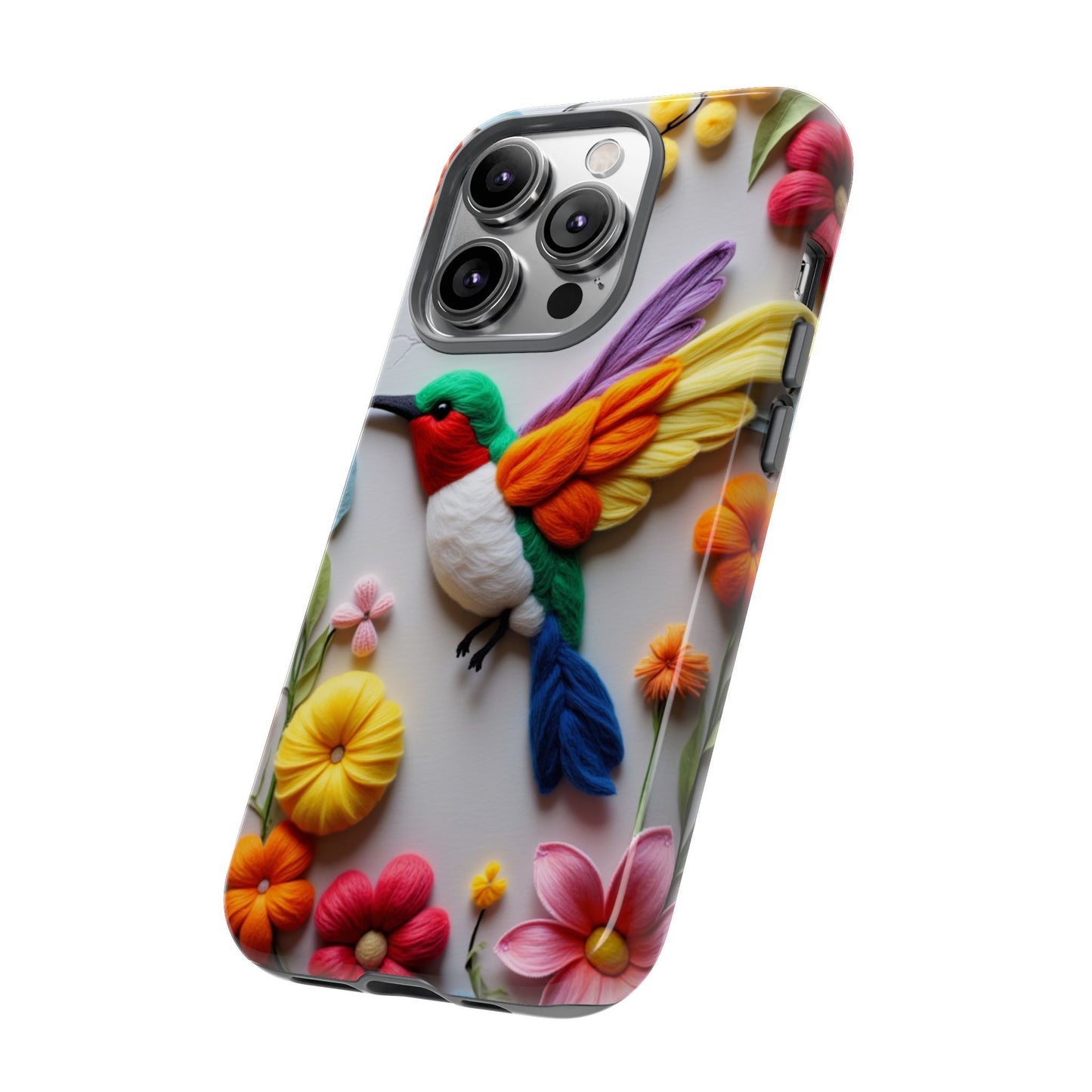 Elegant Hummingbird with Floral Mosaic Design | Nature's Artistic Vibes | iPhone 16 Pro