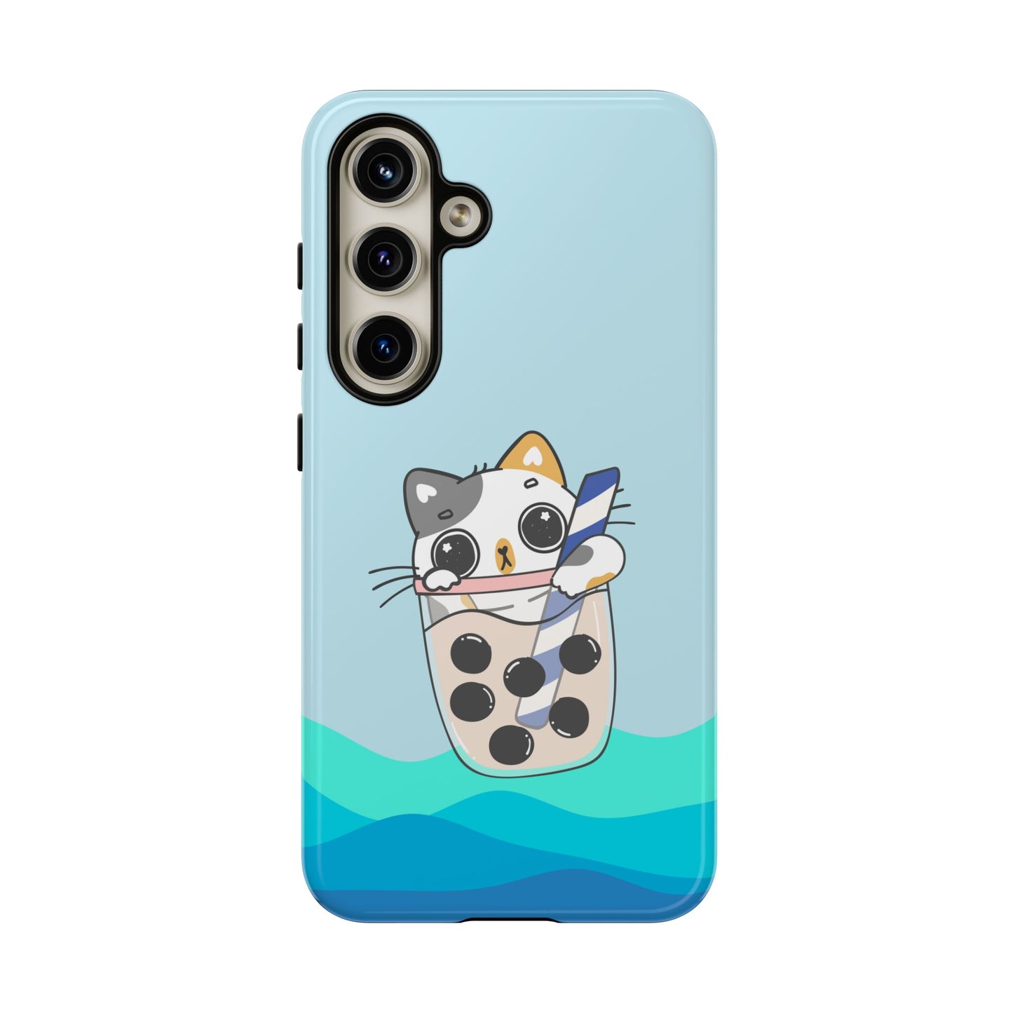 Kawaii Cat Bubble Tea Phone Case for iPhone, Google Pixel, Samsung