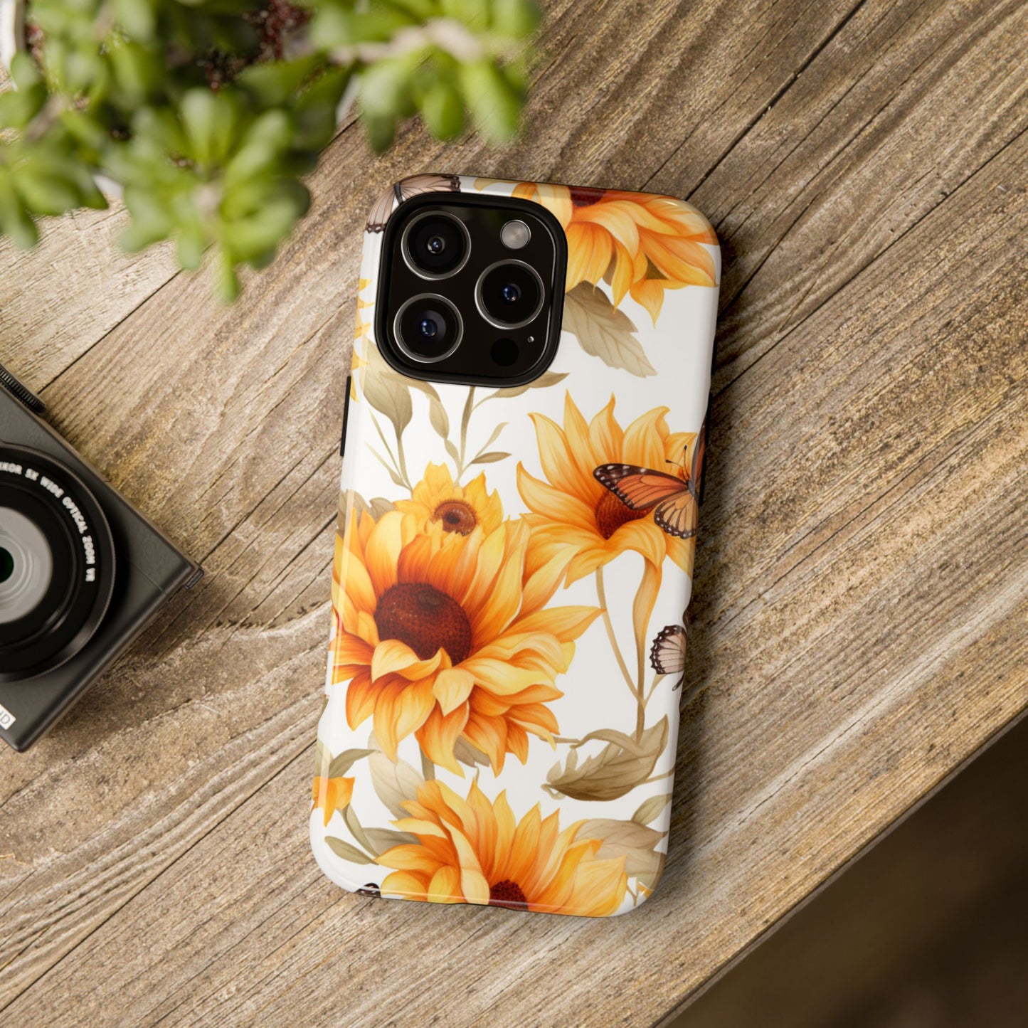 Sunflower & Butterfly Aesthetic Mobile Case – Bright & Nature-Inspired