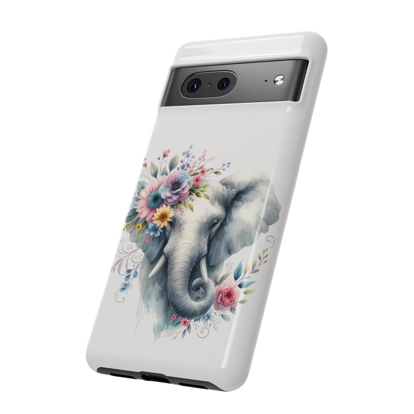 Floral Elephant Mobile Cover – Elegant Watercolor Art