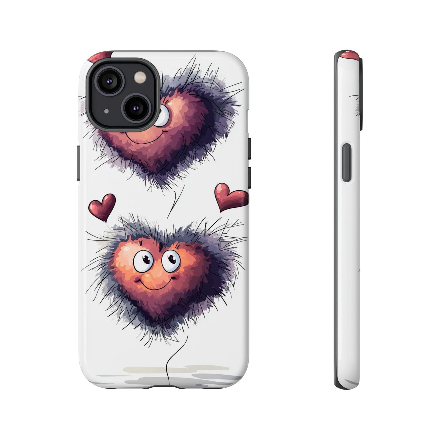 Fuzzy Love Hearts - Cute Anime Phone Case for iPhone, Samsung, Google Pixel