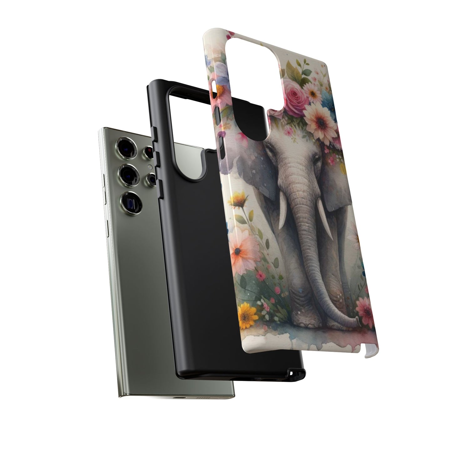 Watercolor Floral Elephant Mobile Cover – Dreamy Artistic Design
