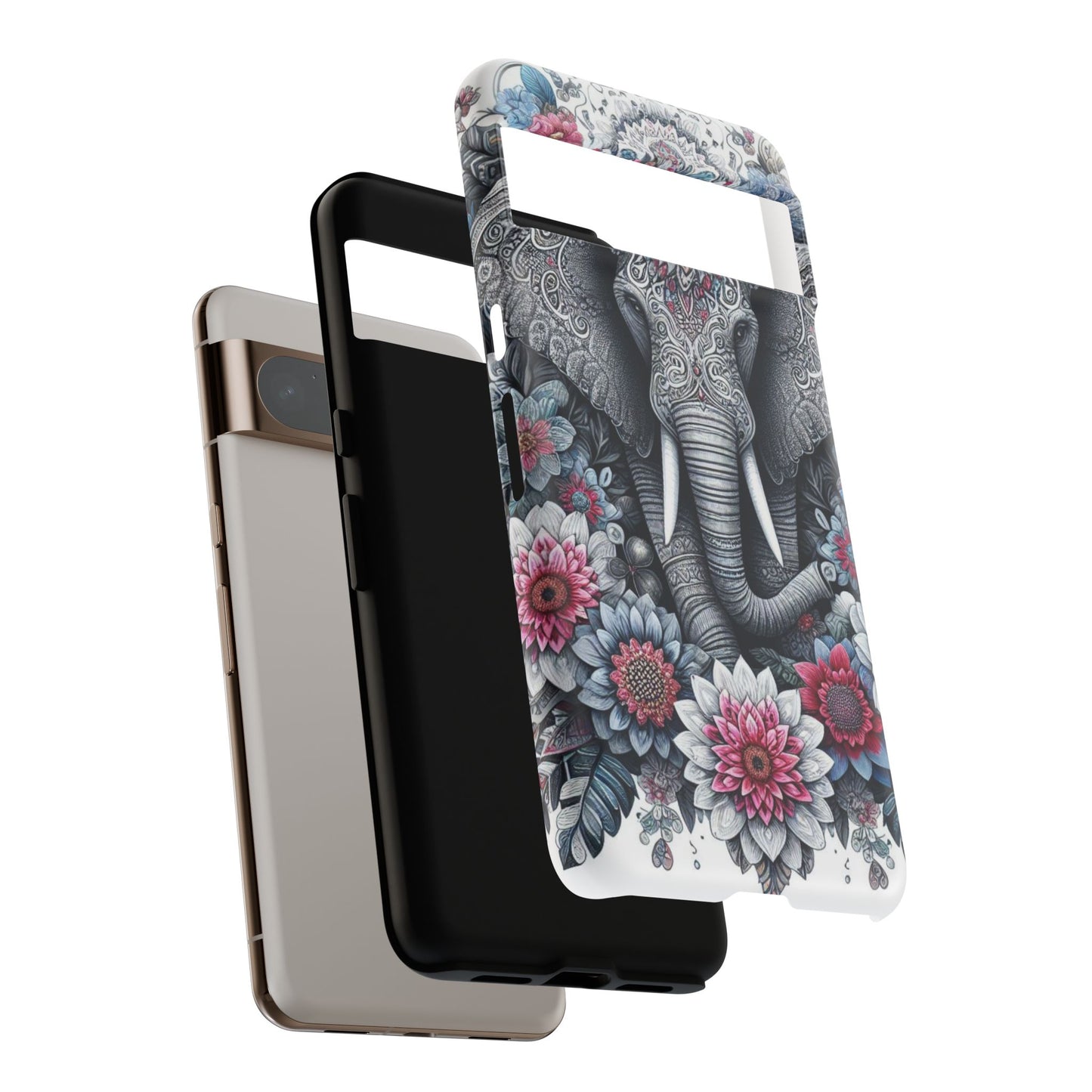 Regal Mandala Elephant Mobile Cover – Ornate Floral Art