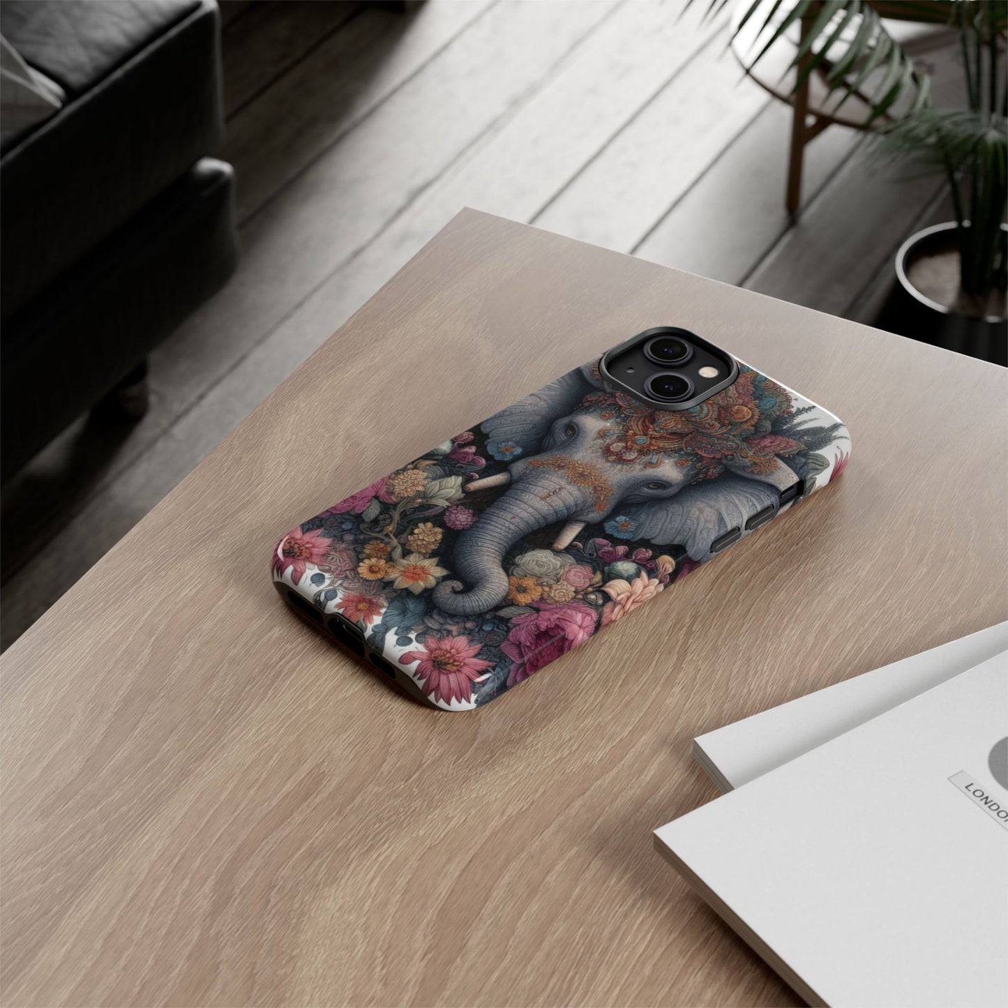 Regal Ornate Elephant Mobile Cover – Majestic Bohemian Art