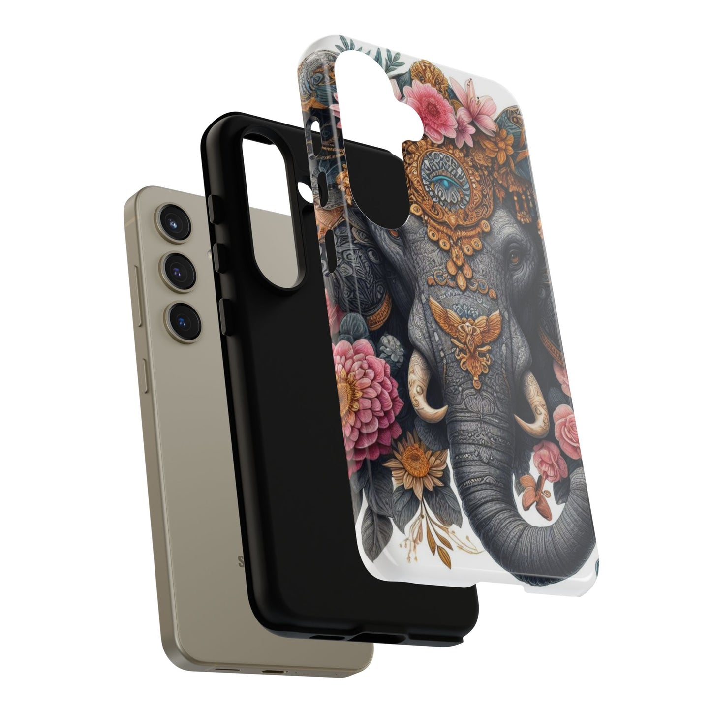 Golden Royal Elephant Mobile Cover – Luxurious Ornate Art