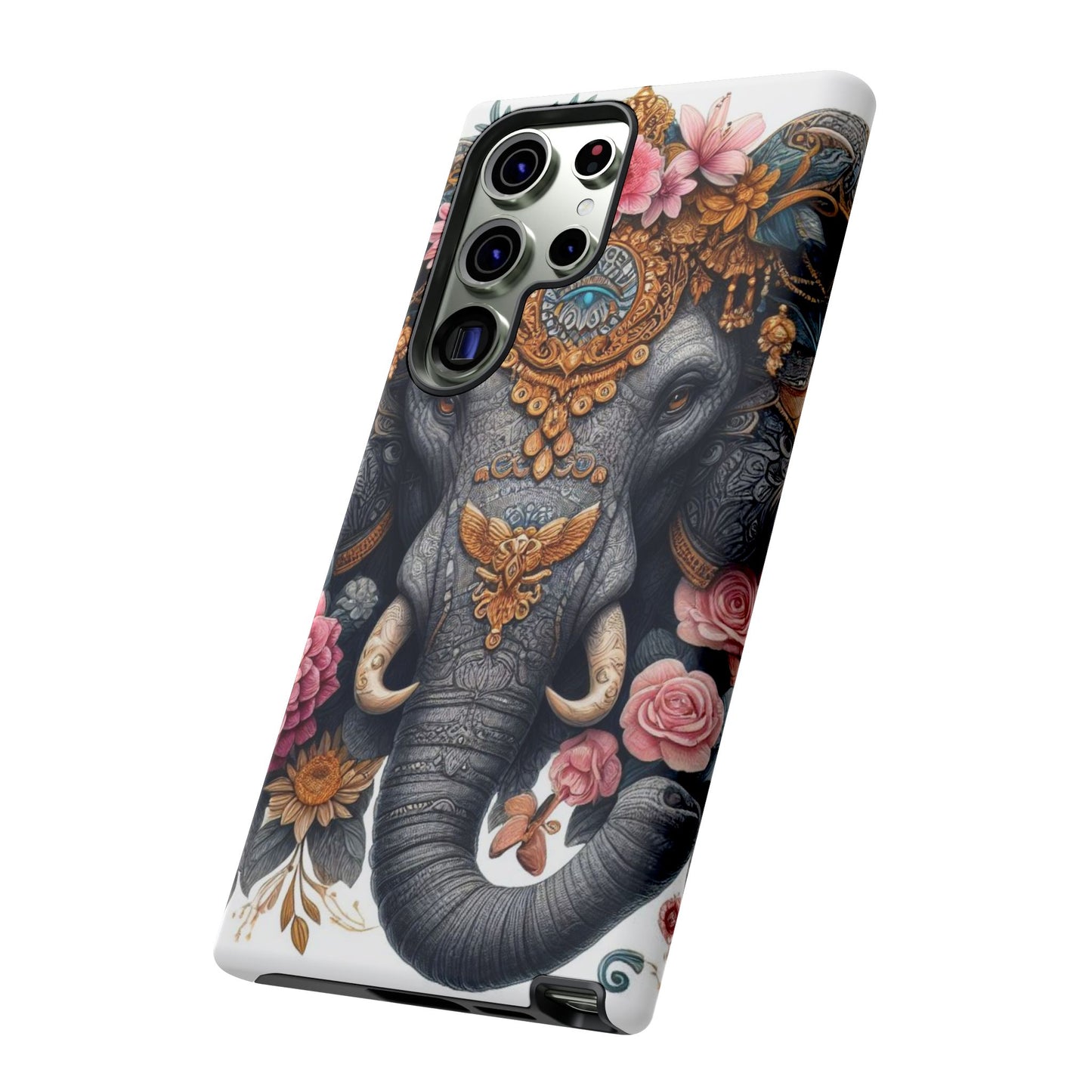Golden Royal Elephant Mobile Cover – Luxurious Ornate Art