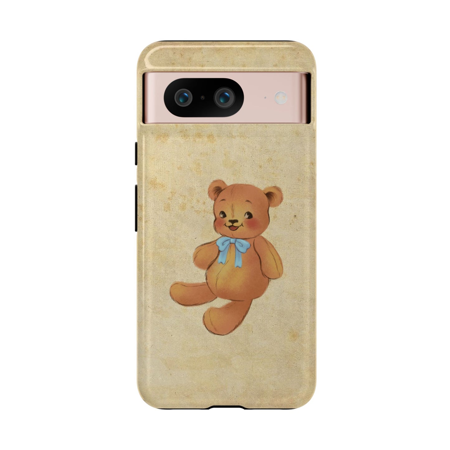 Vintage Teddy Bear Phone Case β Minimal Aesthetic, Soft Beige Retro Cover for iPhone, Samsung & Pixel