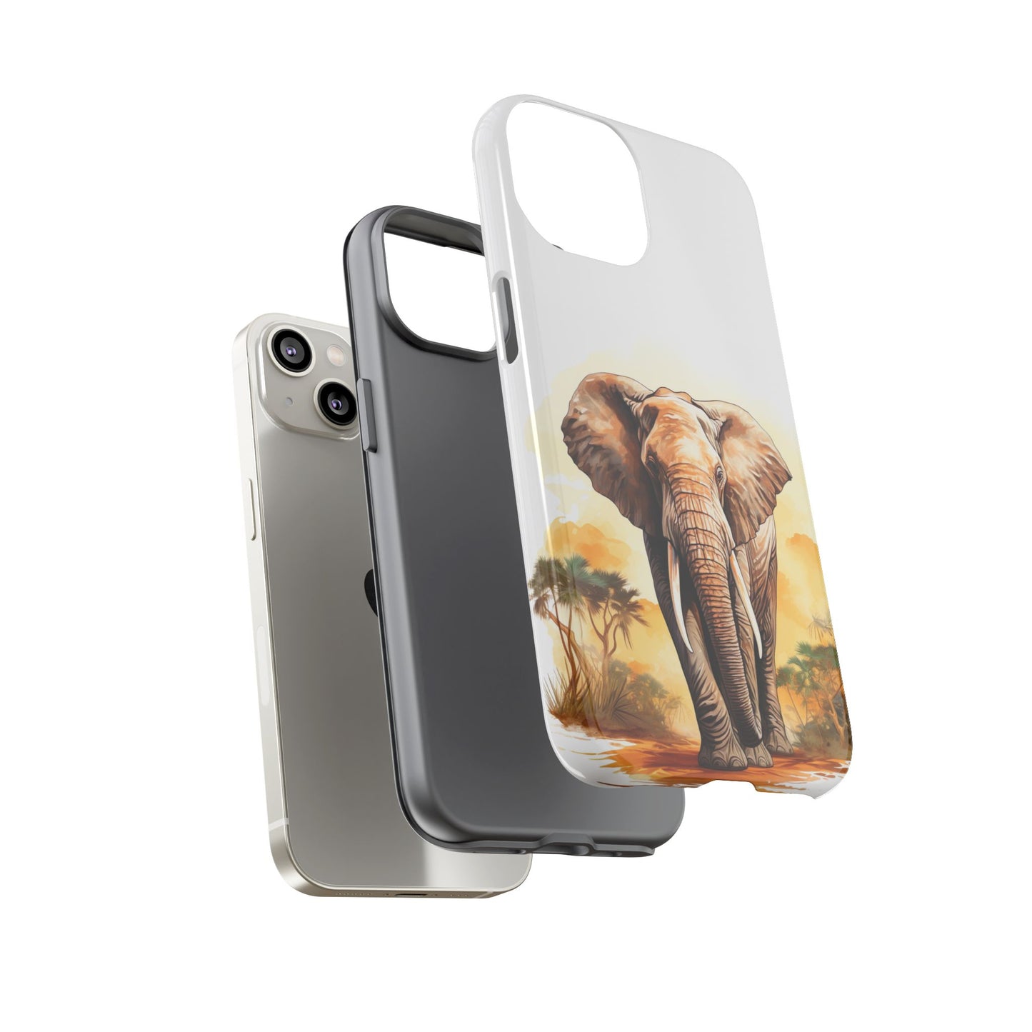 Safari Elephant Watercolor Mobile Cover – Majestic Wildlife Art