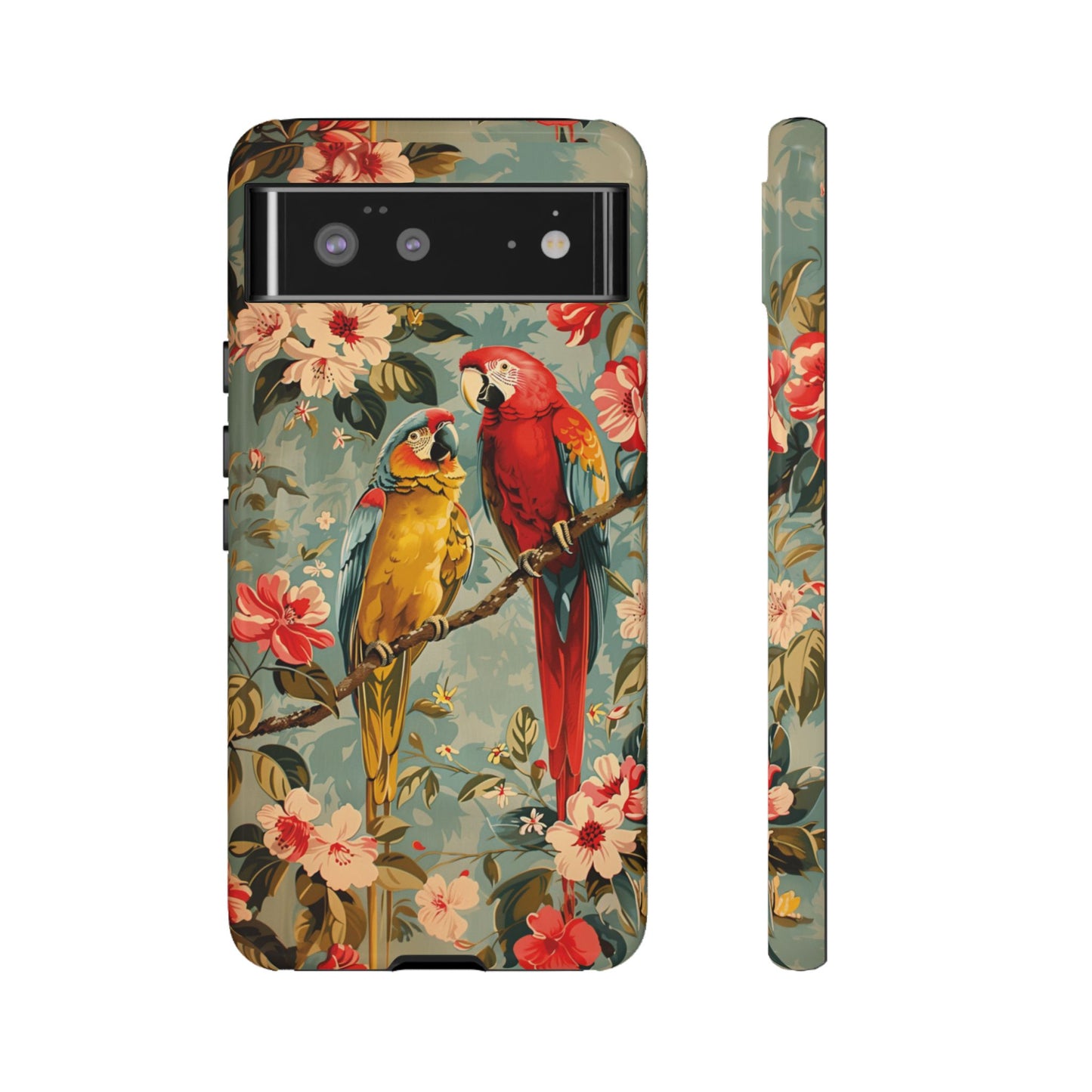 Floral Parrot Phone Case β Tropical Bird Design for iPhone, Samsung & Google Pixel