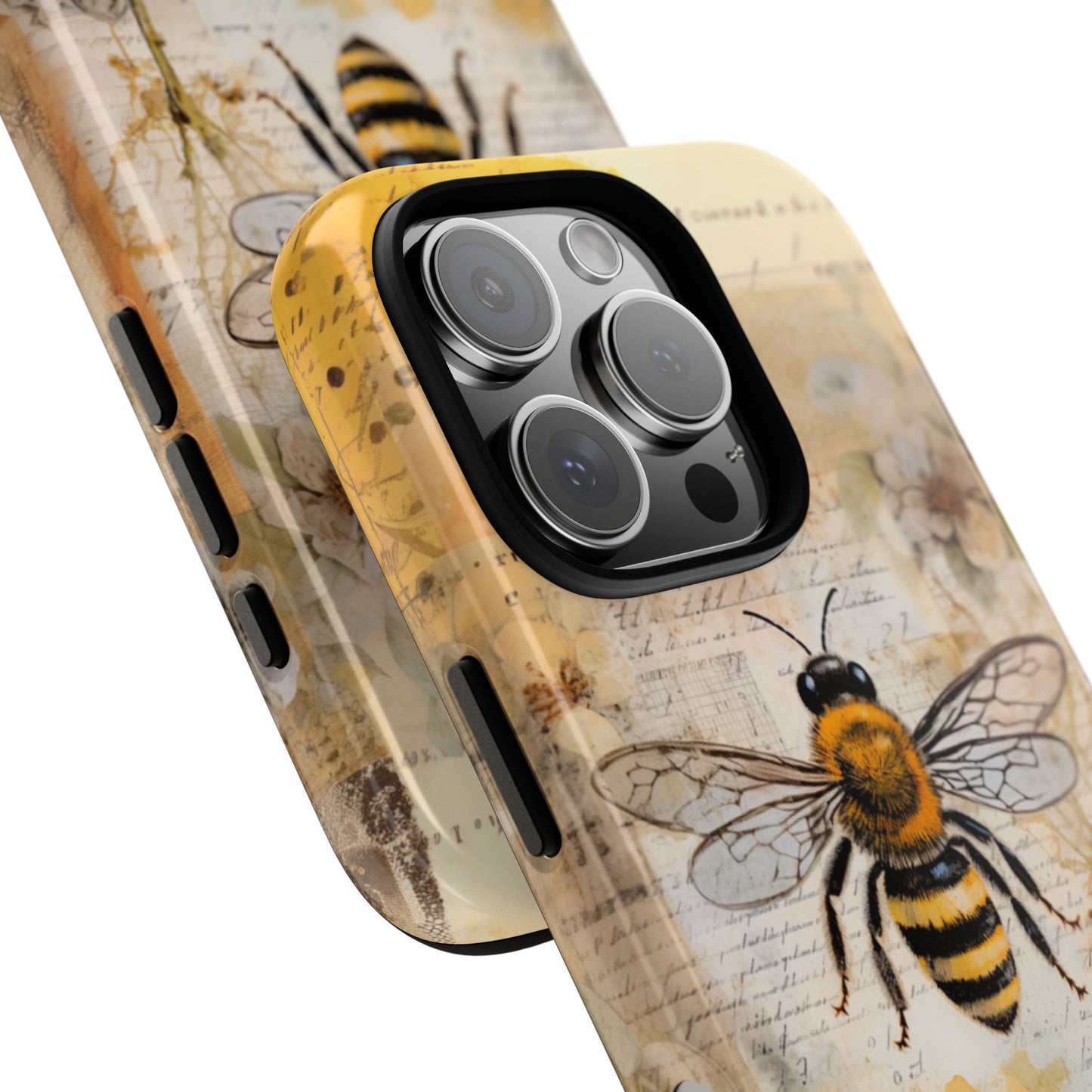 Honey Bee Print Phone Case - iPhone, Samsung & Google Pixel Cover - Artistic Phone Case, Insect Lover Gift