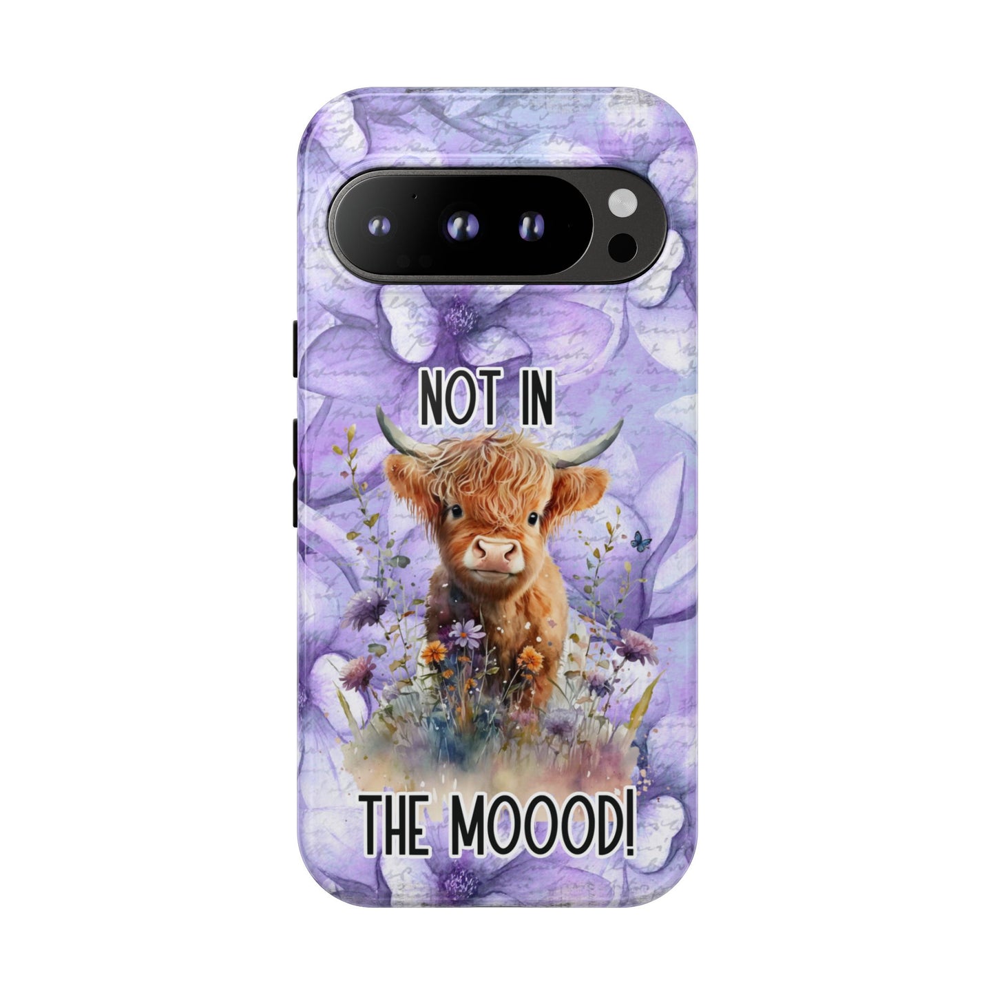 Not In The Mood Heifer Print Phone Case - iPhone, Samsung & Google Pixel Cover - Artistic Cow Phone Case, Animal Lover Gift