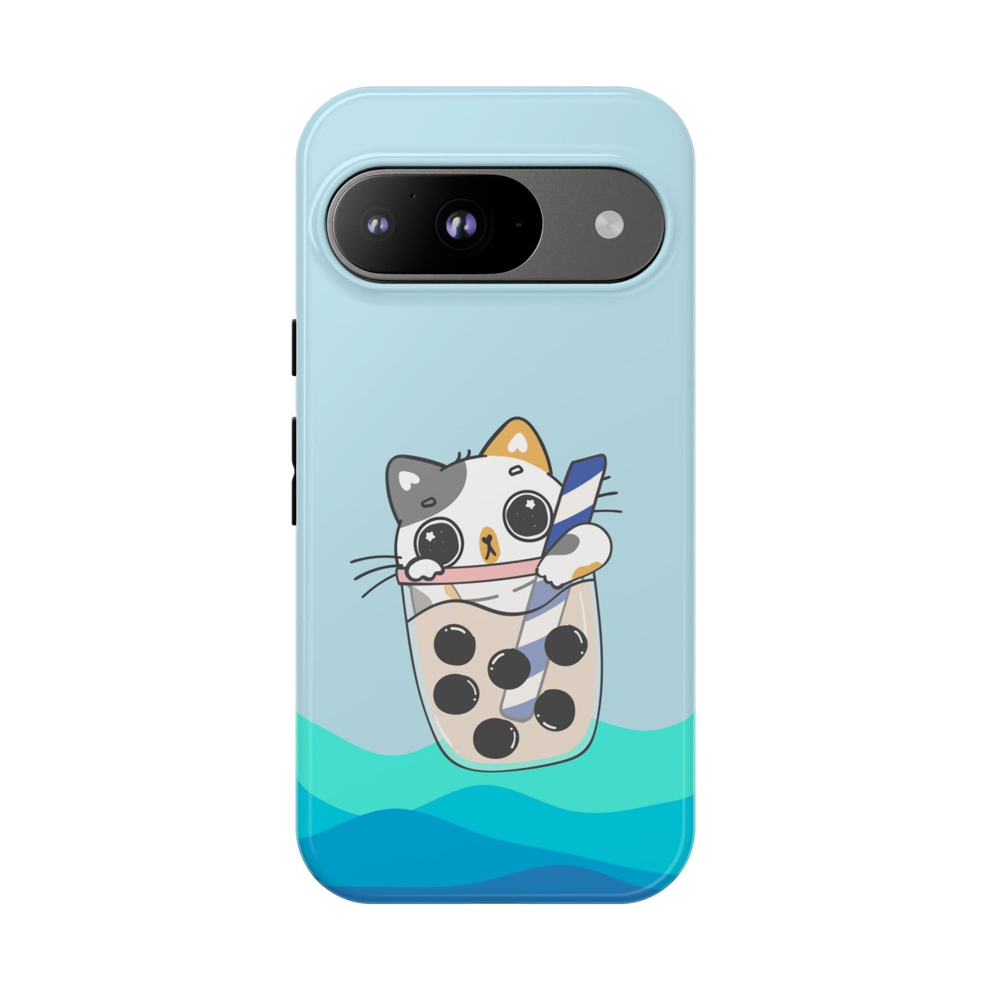Kawaii Cat Bubble Tea Phone Case for iPhone, Google Pixel, Samsung