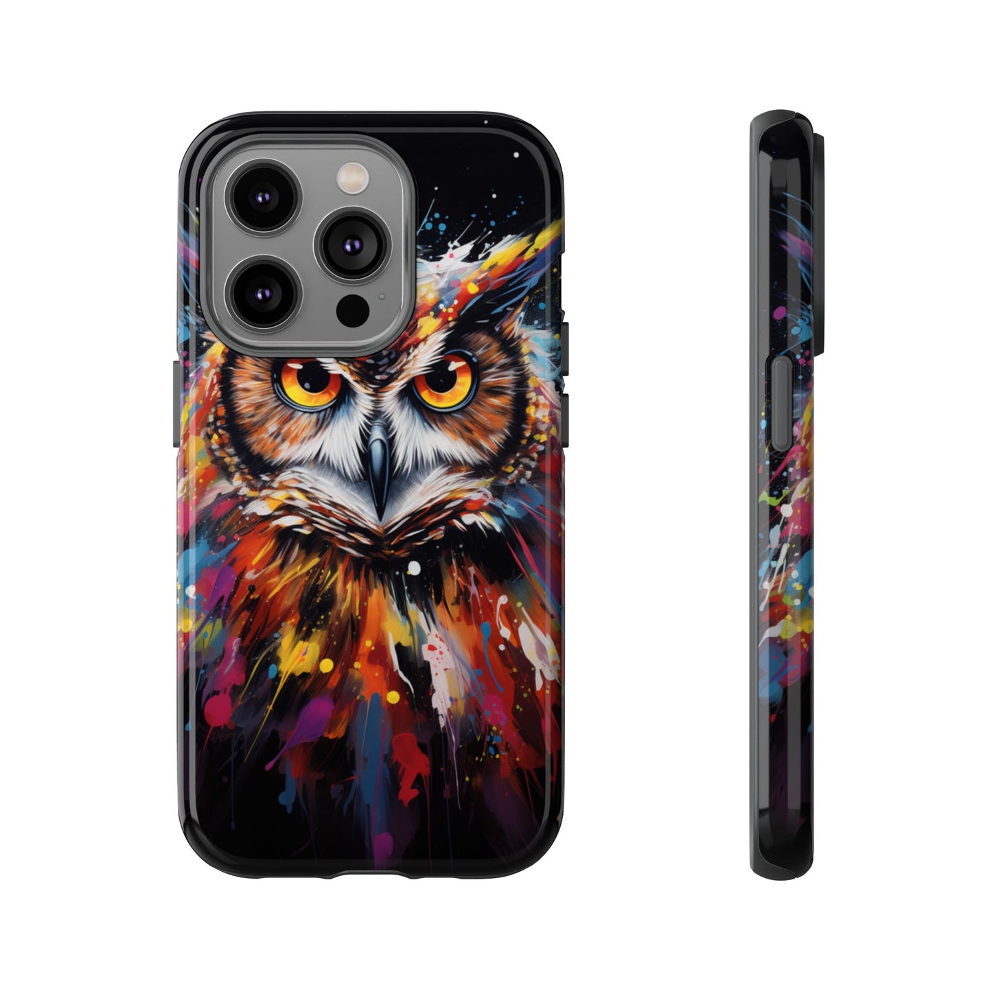 Colorful Owl Print Phone Case - iPhone, Samsung & Google Pixel Cover - Artistic Phone Case, Bird Lover Gift