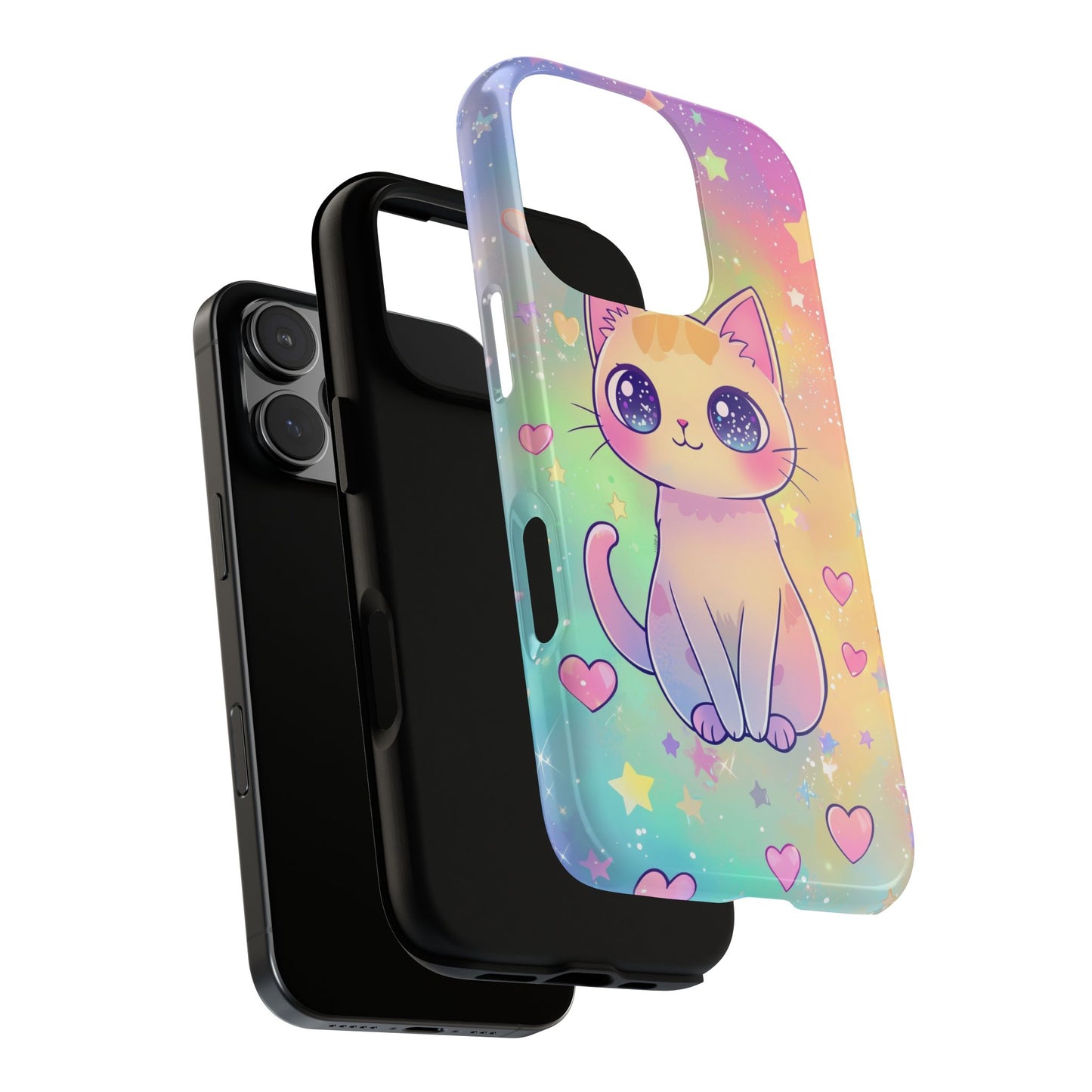 Rainbow Galaxy Cat Phone Case β Cute Anime Aesthetic for iPhone, Google Pixel & Samsung