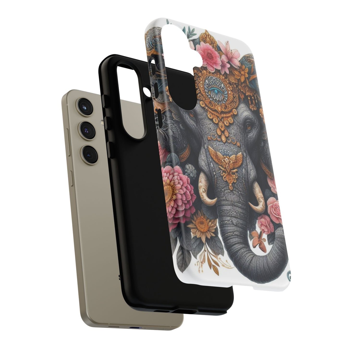 Golden Royal Elephant Mobile Cover – Luxurious Ornate Art